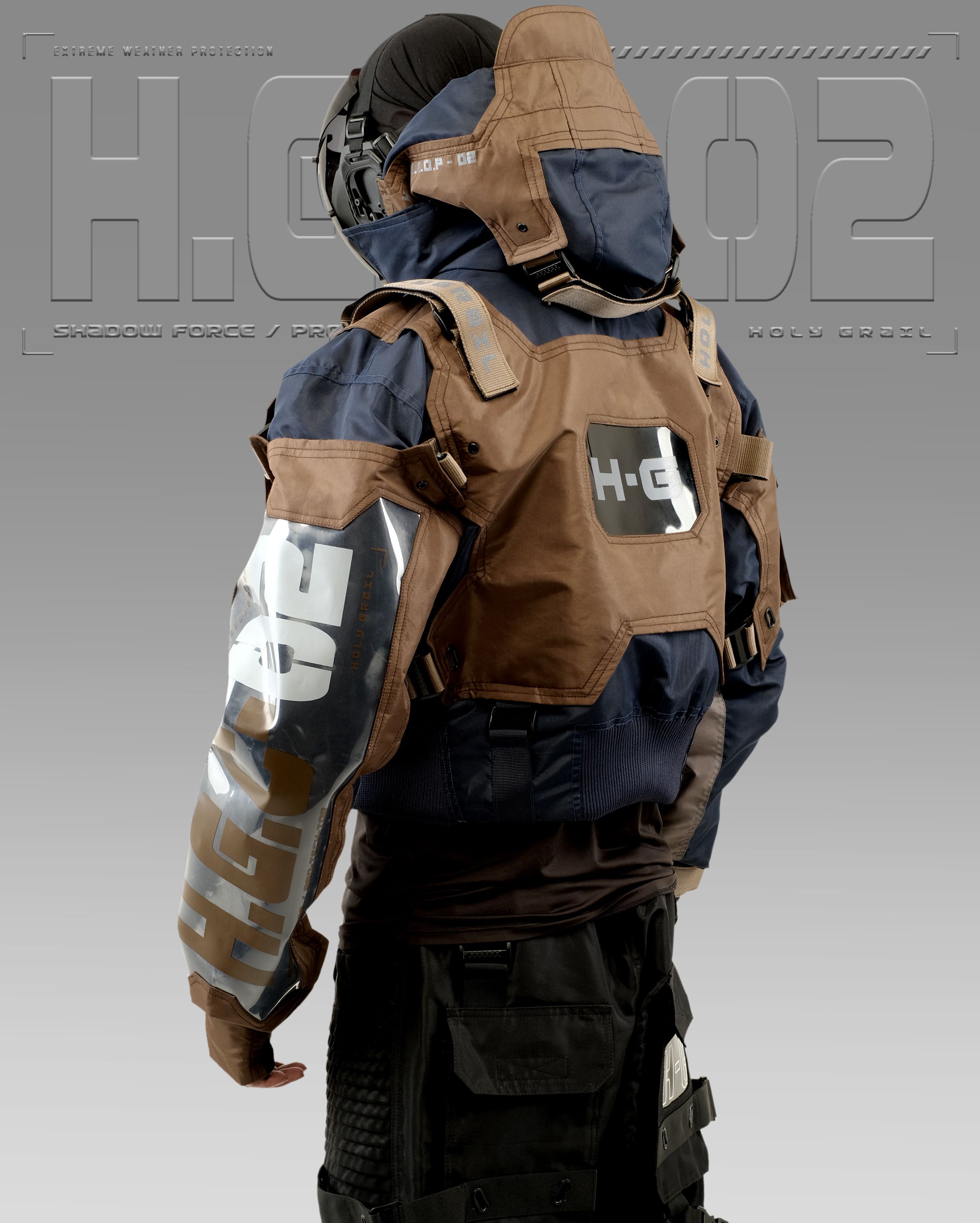 Hi Tec H-G JACKET CROP "SHADOW FORCE" TECHWEAR CYBERPUNK HOLYGRAIL Size US L / EU 52-54 / 3 - 6 Thumbnail