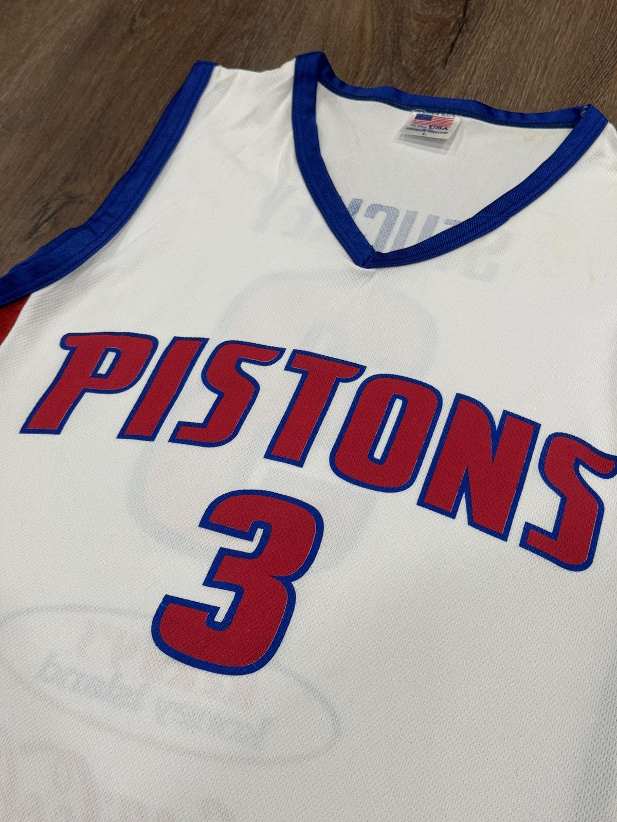 Vintage Detroit Pistons Rodney Stuckey Jersey Large White SGA Made Size US L / EU 52-54 / 3 - 8 Thumbnail