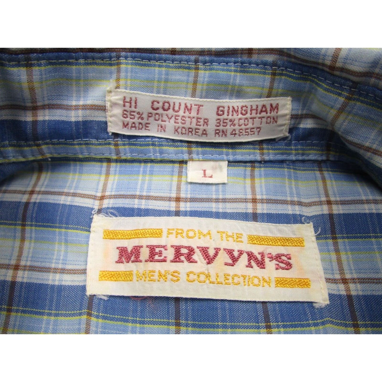 Vintage Vintage Mens Blue Plaid Tattersall Shirt Large L 80s 90s Size US L / EU 52-54 / 3 - 5 Thumbnail