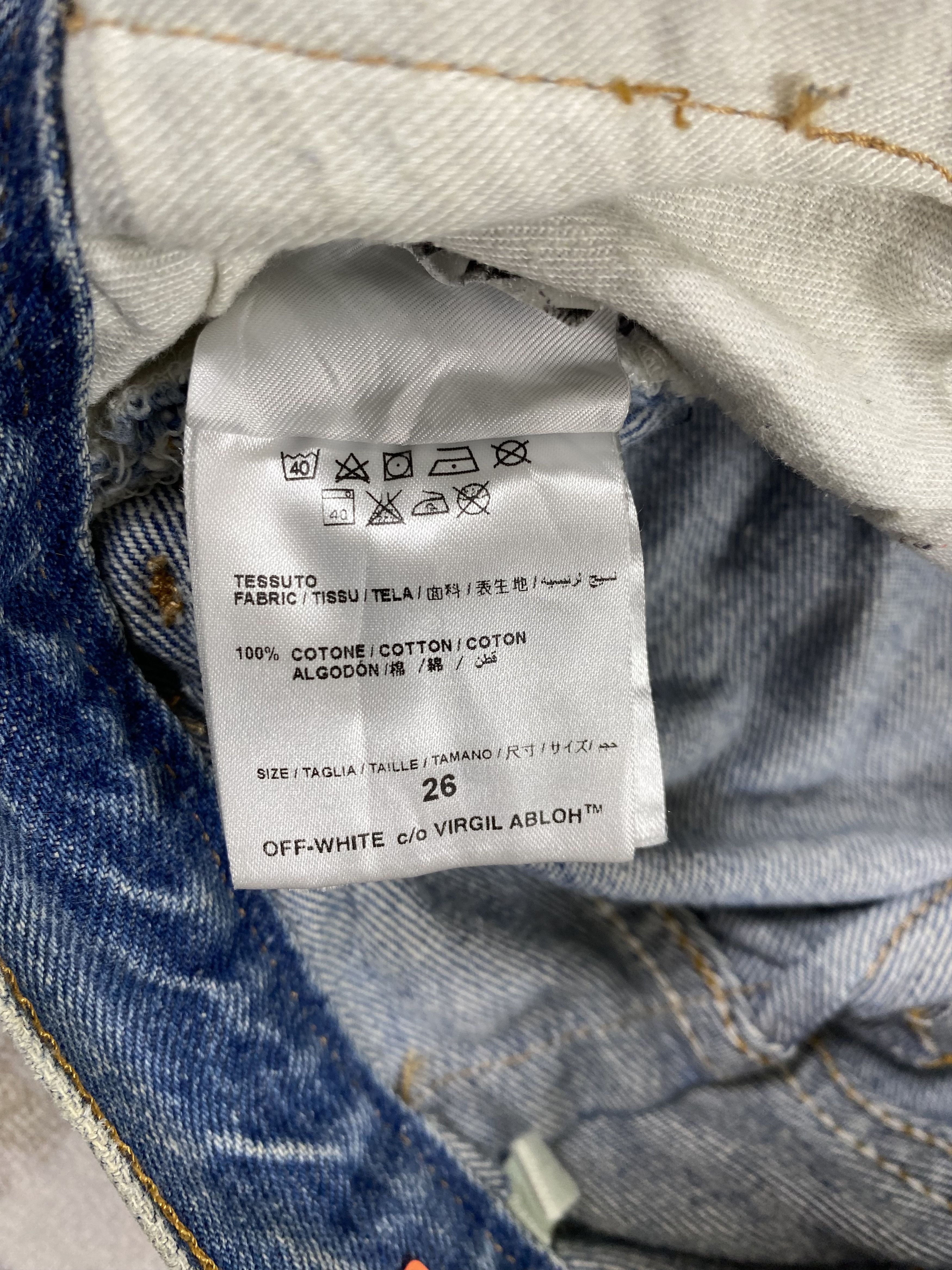 Levi's × Off-White × Virgil Abloh Distressed Blue Vintage Levi's 501 x Off White 29x24-JN3942 Size US 29 - 10 Thumbnail