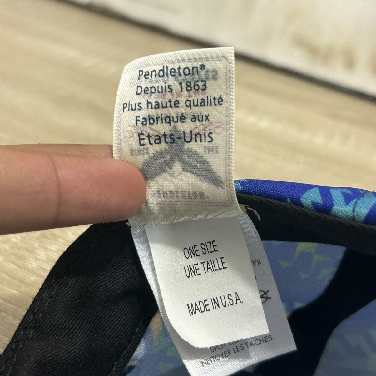 Pendleton × Vintage Pendleton Vtg Cap Free Polyester Blue Tottal Pattern Size ONE SIZE - 6 Thumbnail