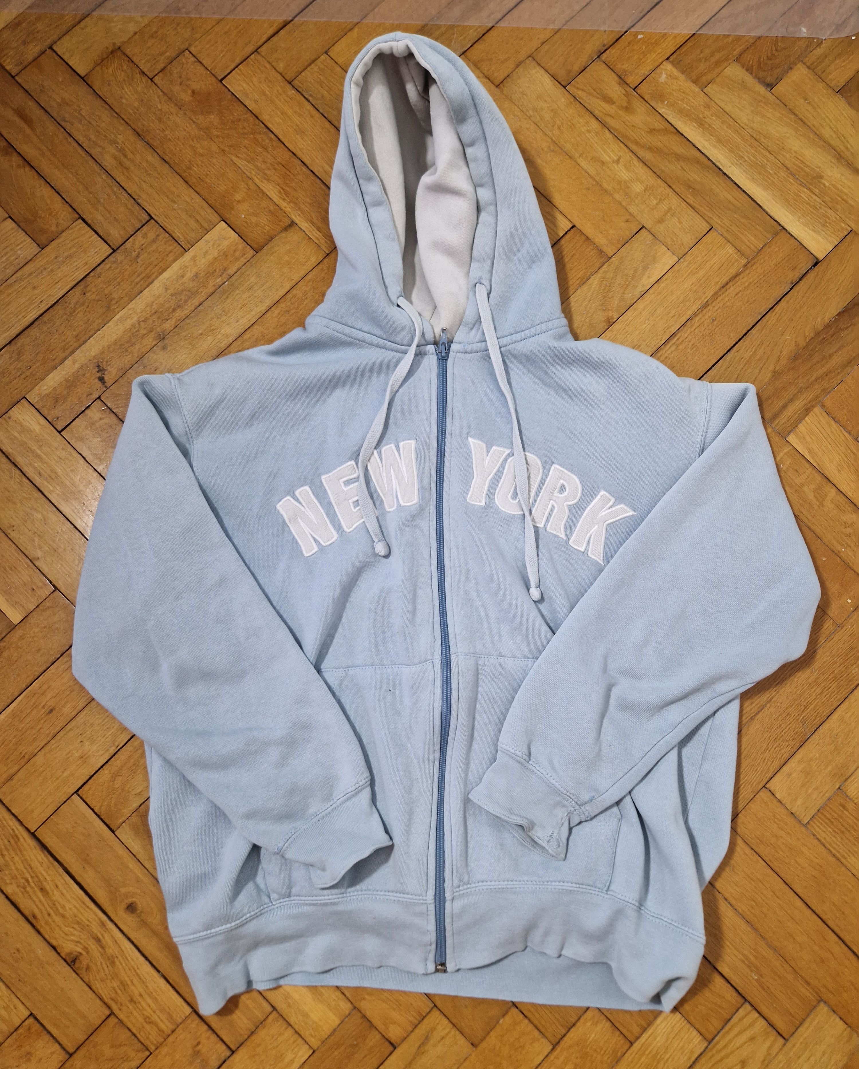 Vintage vintage boxy baby blue New York y2k hoodie Size US L / EU 52-54 / 3 - 11 Thumbnail