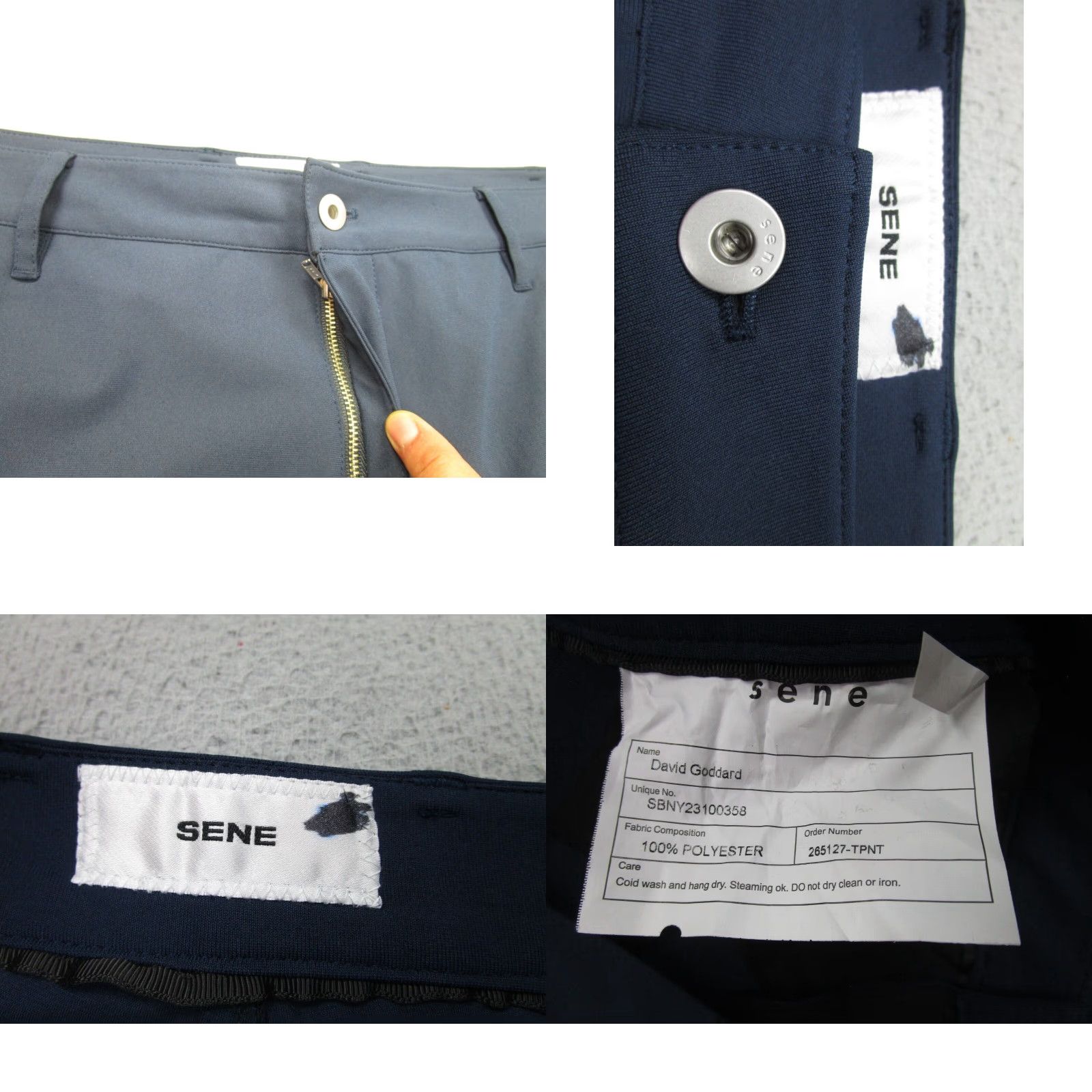 Vintage Sene Pants Mens 42 Short Blue Soho Flex Tech Stretch Performance Dress Slacks Size US 42 / EU 58 - 8 Thumbnail