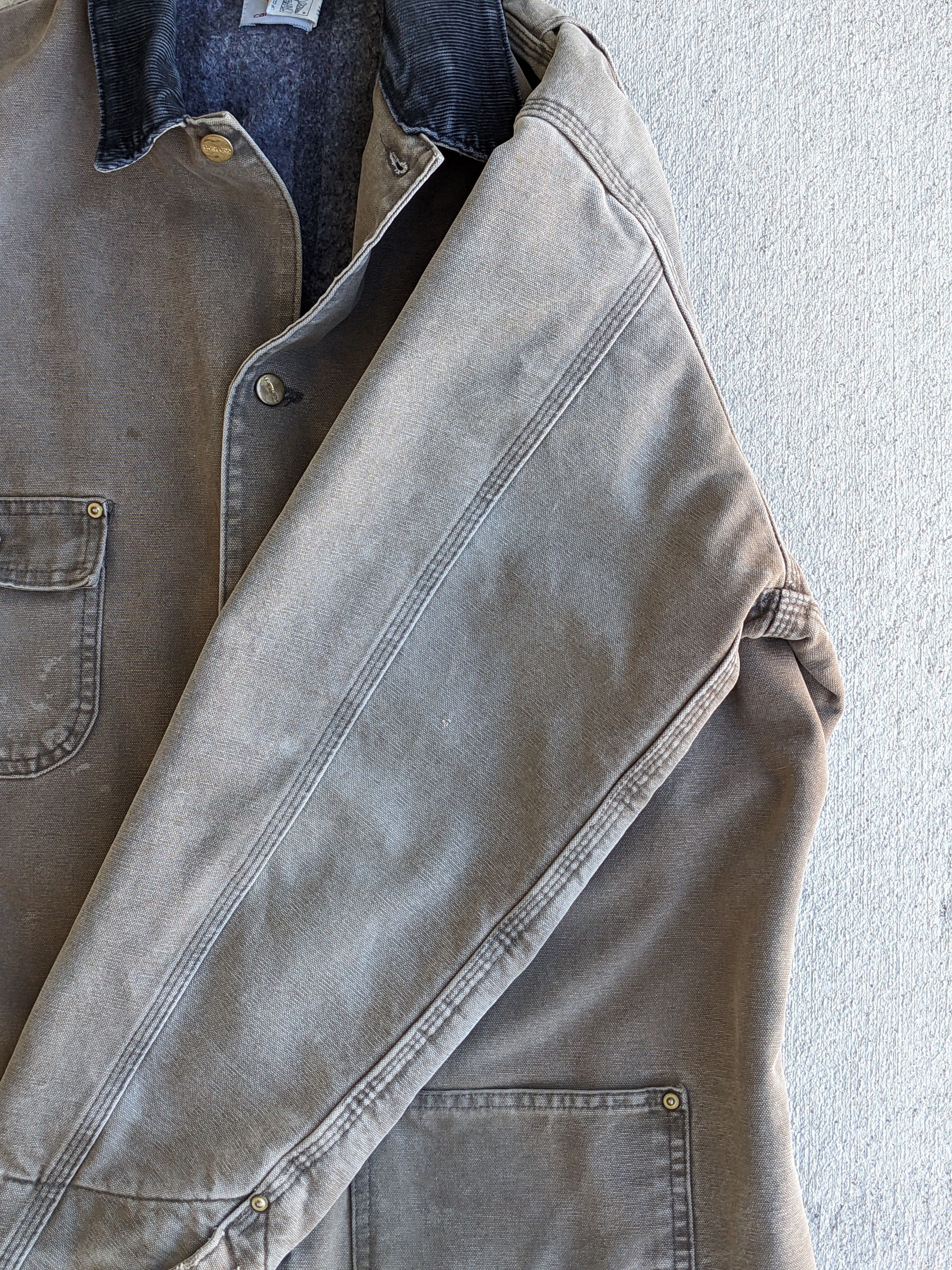 Carhartt × Vintage Vintage 90s Carhartt Chore Coat Tall Union Made in the USA Size US L / EU 52-54 / 3 - 5 Thumbnail