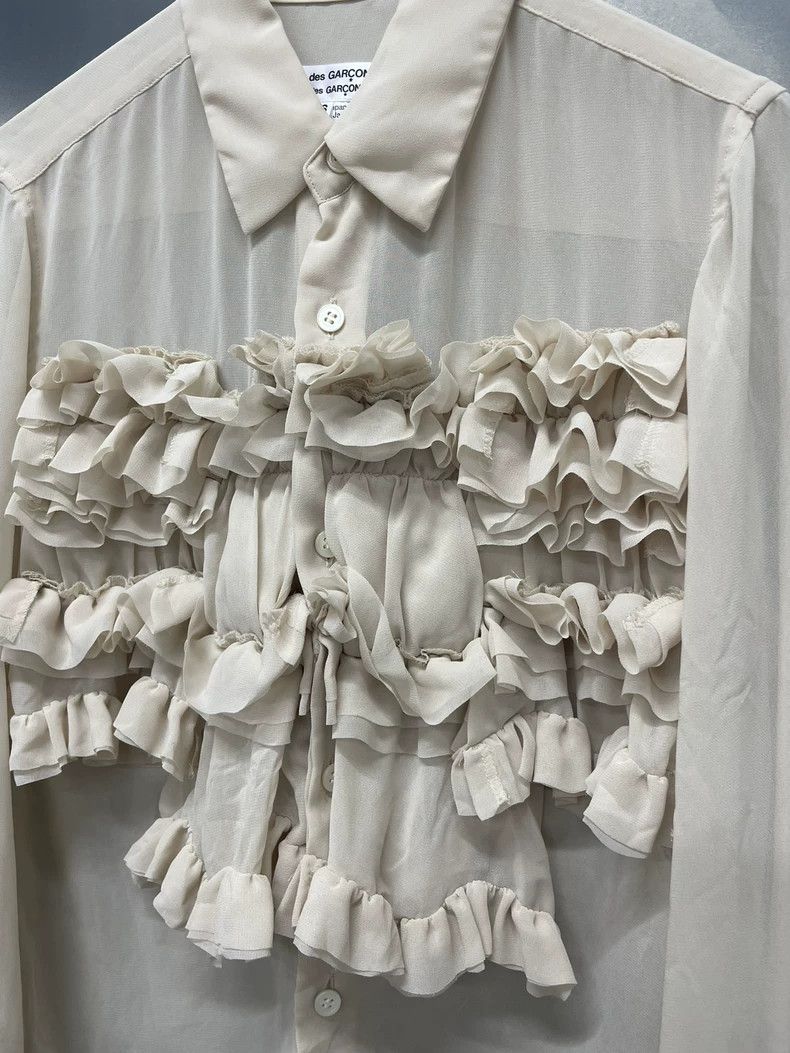 Comme des Garcons Comme Des Garcons Pale beige, cream-colored, sheer, tulle, Size XS / US 0-2 / IT 36-38 - 3 Thumbnail