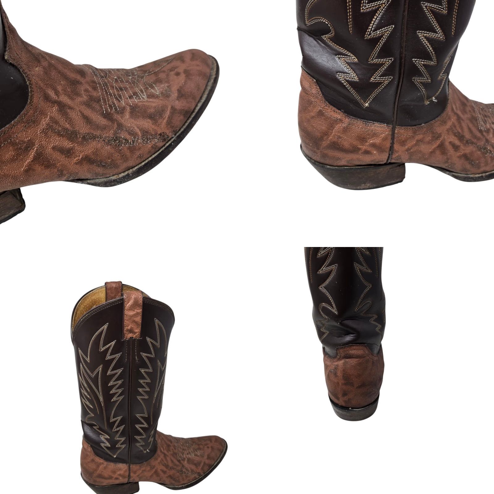 Justin Boots VINTAGE Justin Boots Boot Western Cowboy Leather D Brown Size 9 Men Shoes - read flaws readouts Size US 9 / EU 42 - 9 Thumbnail