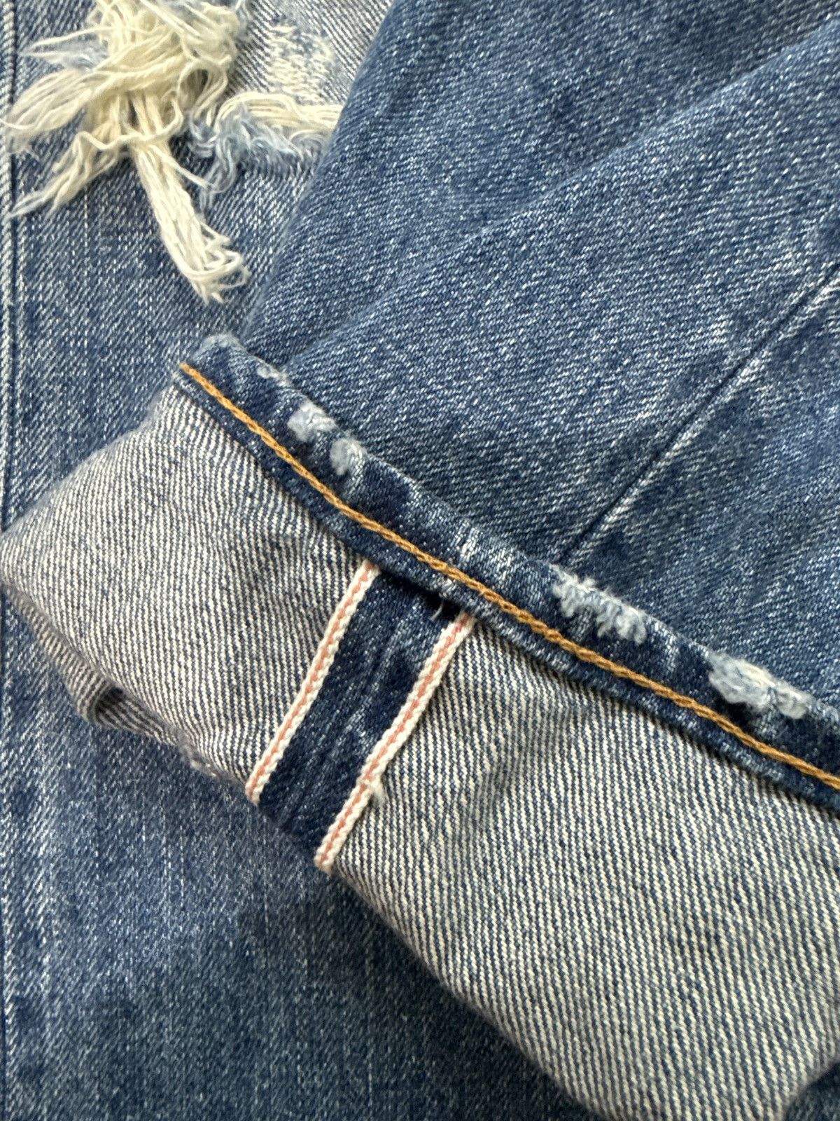 Denime JAPAN BRAND RIPPED DENIM UNGRID SELVEDGE Size US 29 - 12 Thumbnail