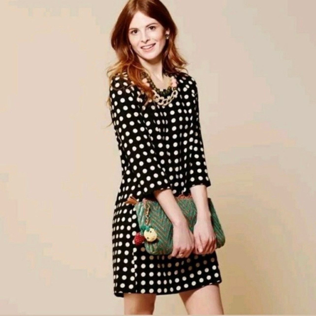 Anthropologie Anthropologie Lili Wang Polka Dot Sheath Dress XS Size XS / US 0-2 / IT 36-38 - 3 Thumbnail