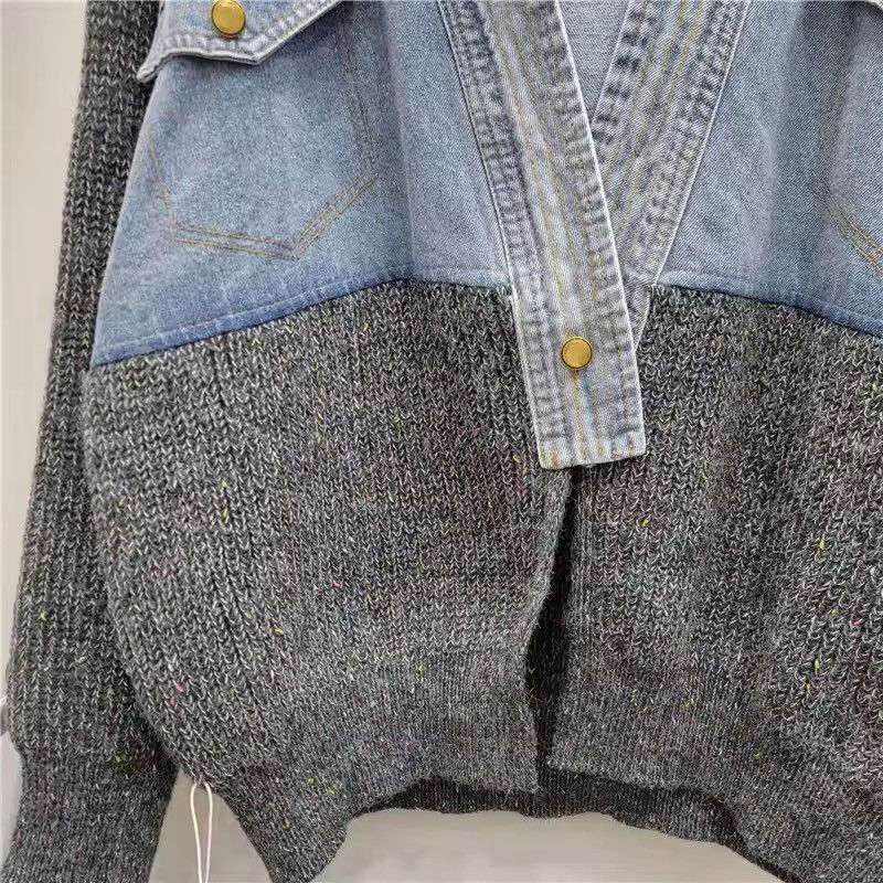 Japanese Brand Streetwear Designer Knit Loose Patchwork V-Neck Denim Jacket Size US S / EU 44-46 / 1 - 3 Thumbnail