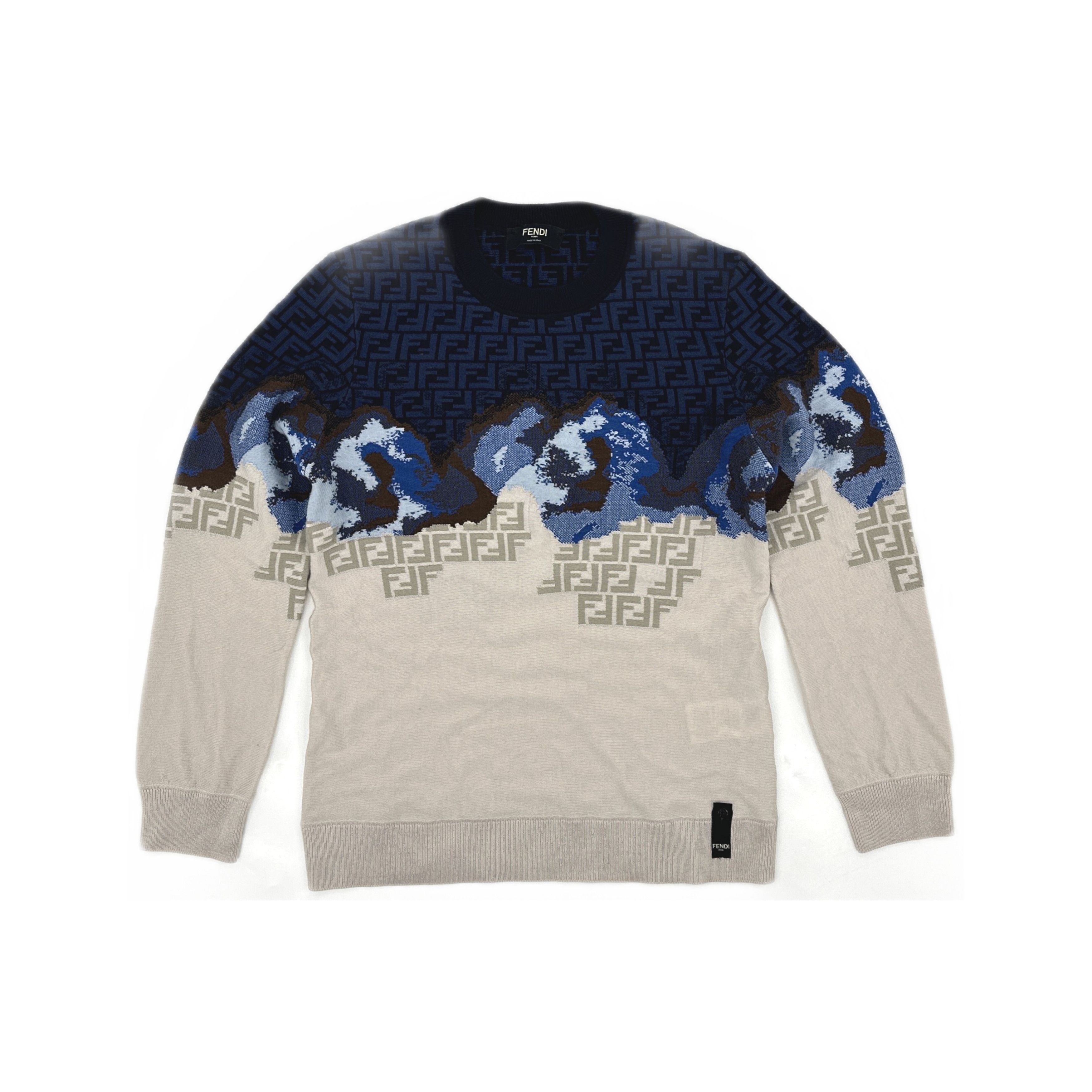 Fendi Fendi Ombre Logo Wool Sweater Size 50 Size US M / EU 48-50 / 2 - 1 Thumbnail