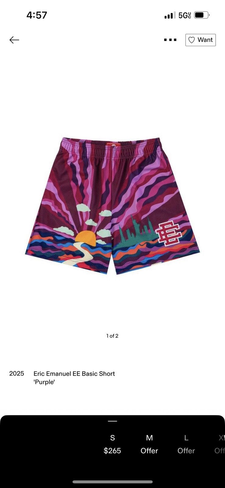 Eric Emanuel Eric Emanuel EE purple sunset shorts medium Size US 30 / EU 46 - 1 Thumbnail