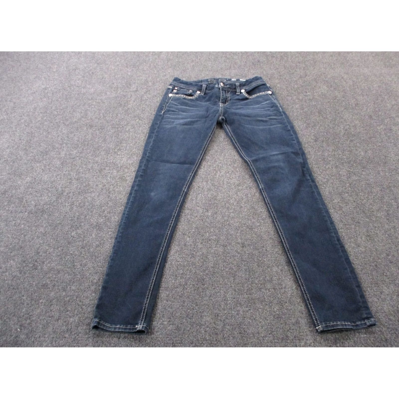 Miss Me Miss Me Jeans Womens 28 Denim Mid Rise Skinny Straight Faded Y2K Casual Stretch Jeans Size 28" / US 6 / IT 42 - 3 Thumbnail