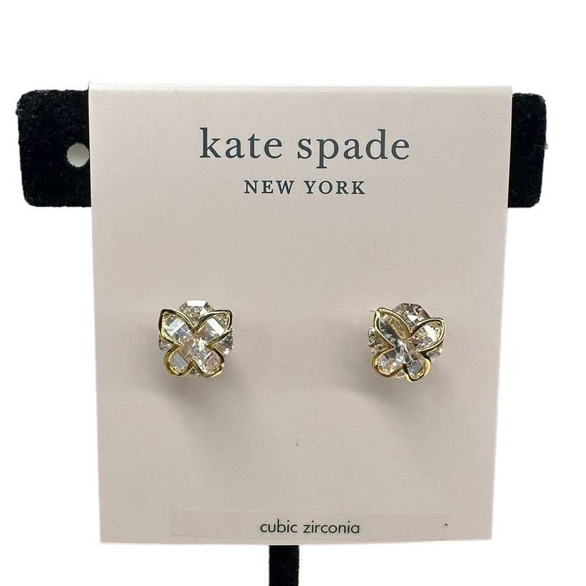Kate Spade Kate Spade Clear Gold Cubic Zirconia Butterfly Stud Earrings Size ONE SIZE - 1 Thumbnail