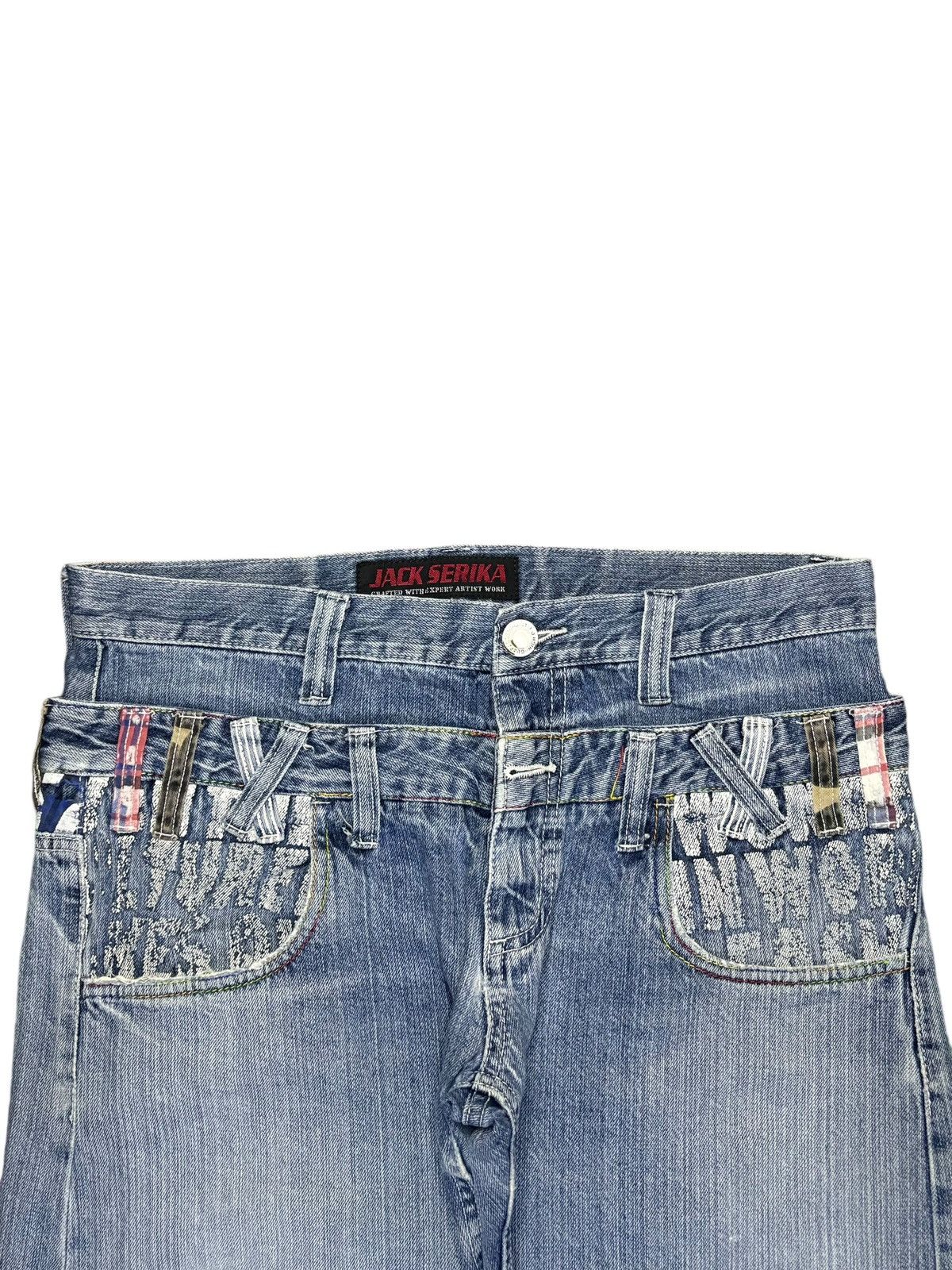 Japanese Brand Vintage Japanese Jack Serika Double Waist Print Loose Jeans Size US 34 / EU 50 - 4 Thumbnail