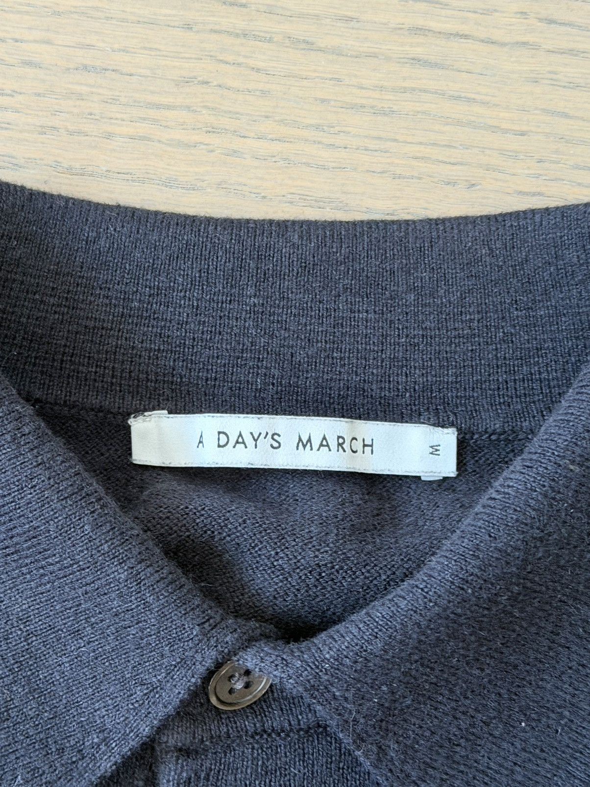 A Day's March Black Knit Long Sleeve Cotton Polo Size US M / EU 48-50 / 2 - 3 Thumbnail