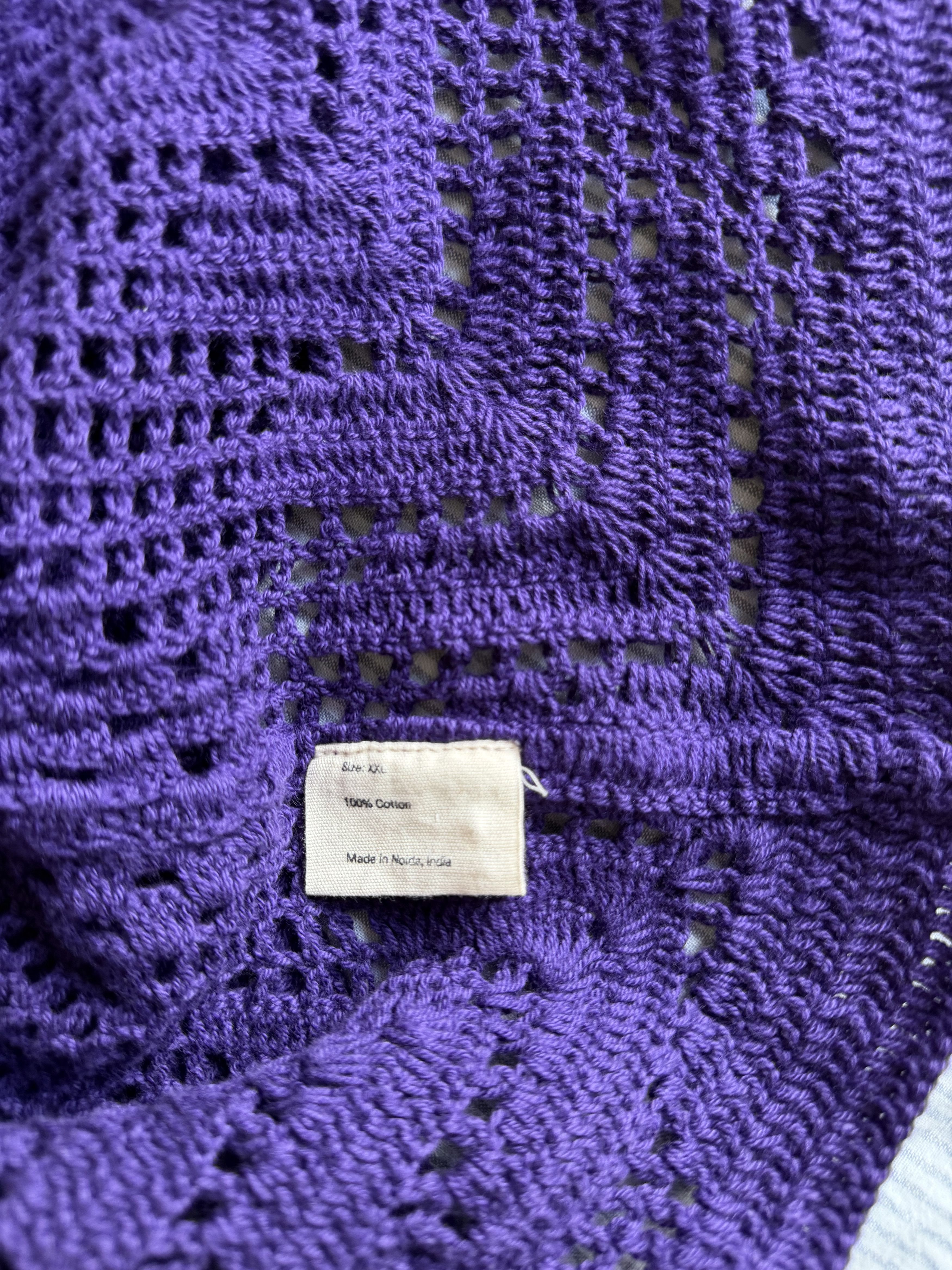 Bode Bode Crochet Overshirt in Purple Size US XXL / EU 58 / 5 - 7 Thumbnail