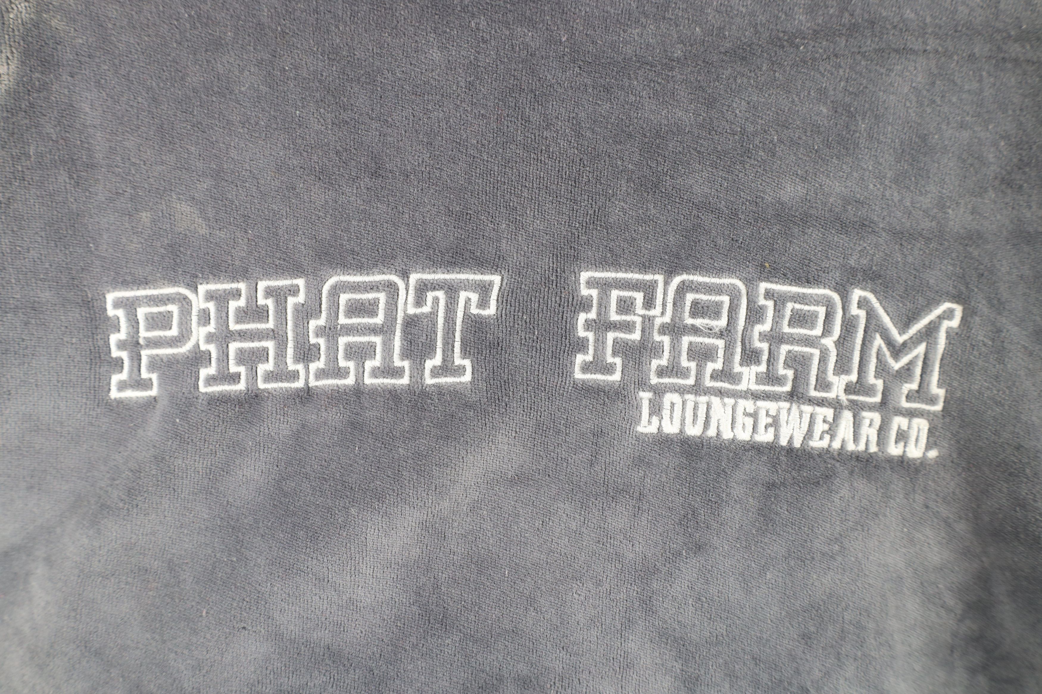 Phat Farm × Vintage Vintage 90s Phat Farm Spell Out Velour Hoodie Sweatshirt Size US L / EU 52-54 / 3 - 4 Thumbnail