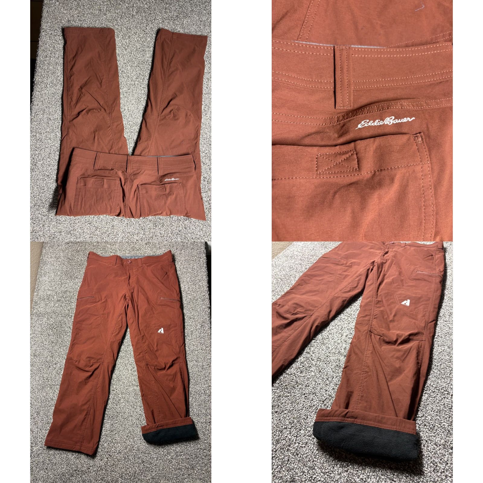 Eddie Bauer VINTAGE? No — Eddie Bauer First Ascent Fleece Lined Pants Mens 36x30 Red Outdoor Hiking Size US 36 / EU 52 - 8 Thumbnail