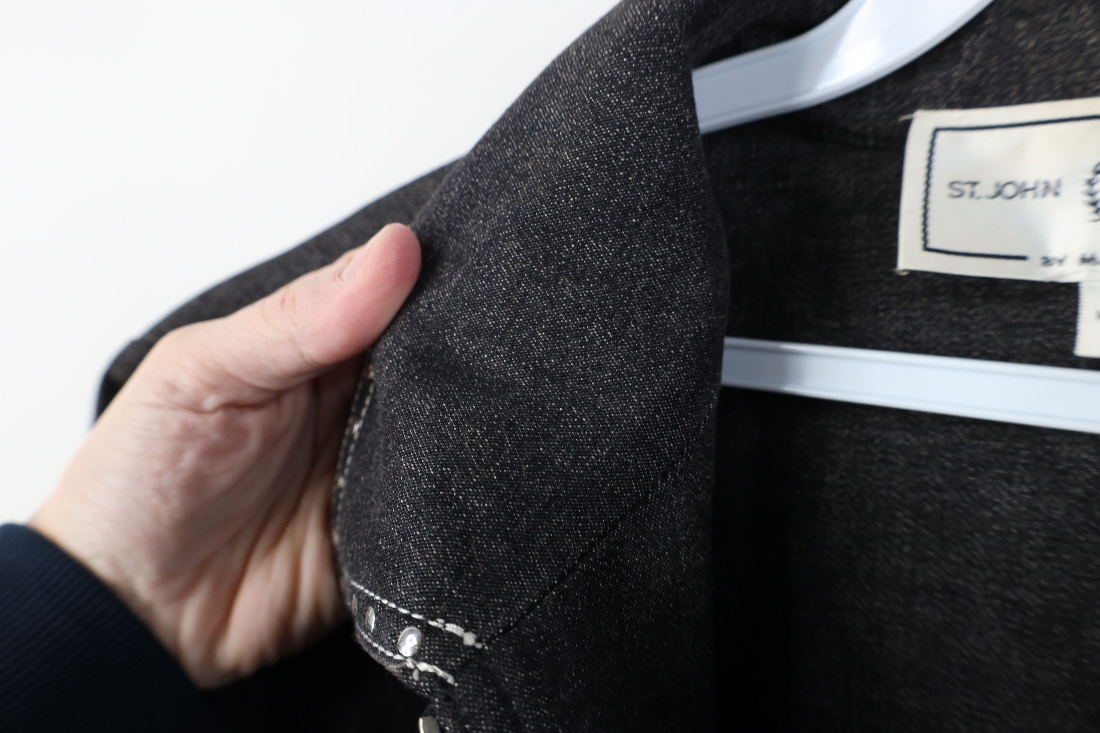 St. John Vintage 90s St John Sport Full Zip Denim Jacket Gray USA Size L / US 10 / IT 46 - 11 Thumbnail