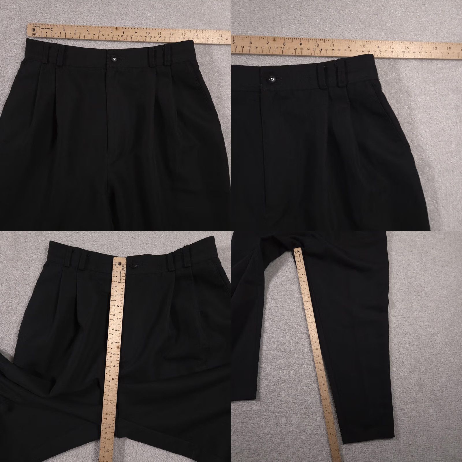 Worthington VINTAGE Worthington Pants Womens 14 Black High Waisted Pleated Trousers Pockets USA Dress Pants Womens 14 Black, Pleated, Pockets, Zip, 28 Inseam Size 36" / US 14 / IT 50 - 8 Thumbnail