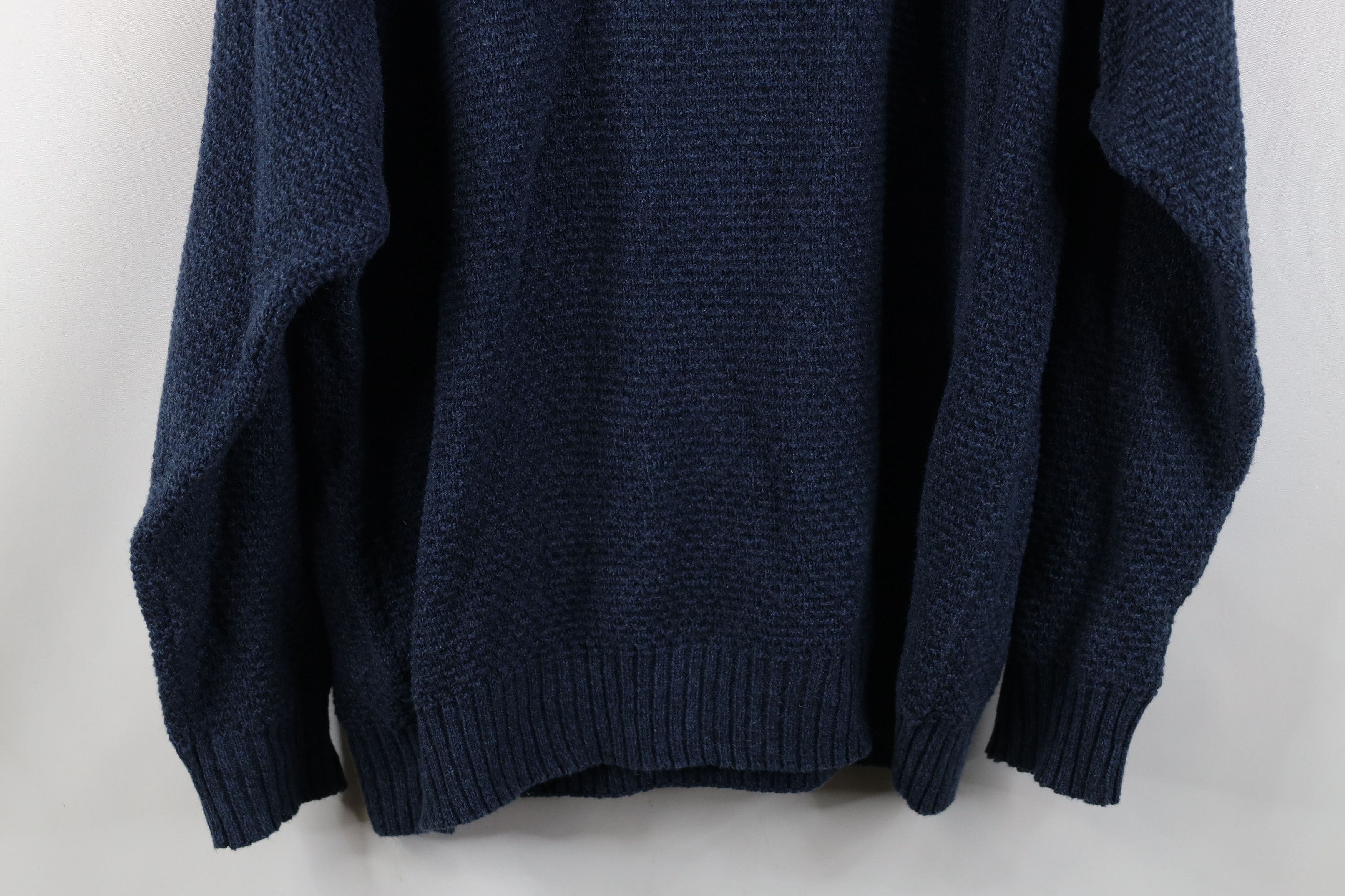 Woolrich Woolen Mills Vintage 90s Woolrich Blank Thermal Knit Henley Sweater Blue Size US XL / EU 56 / 4 - 11 Thumbnail