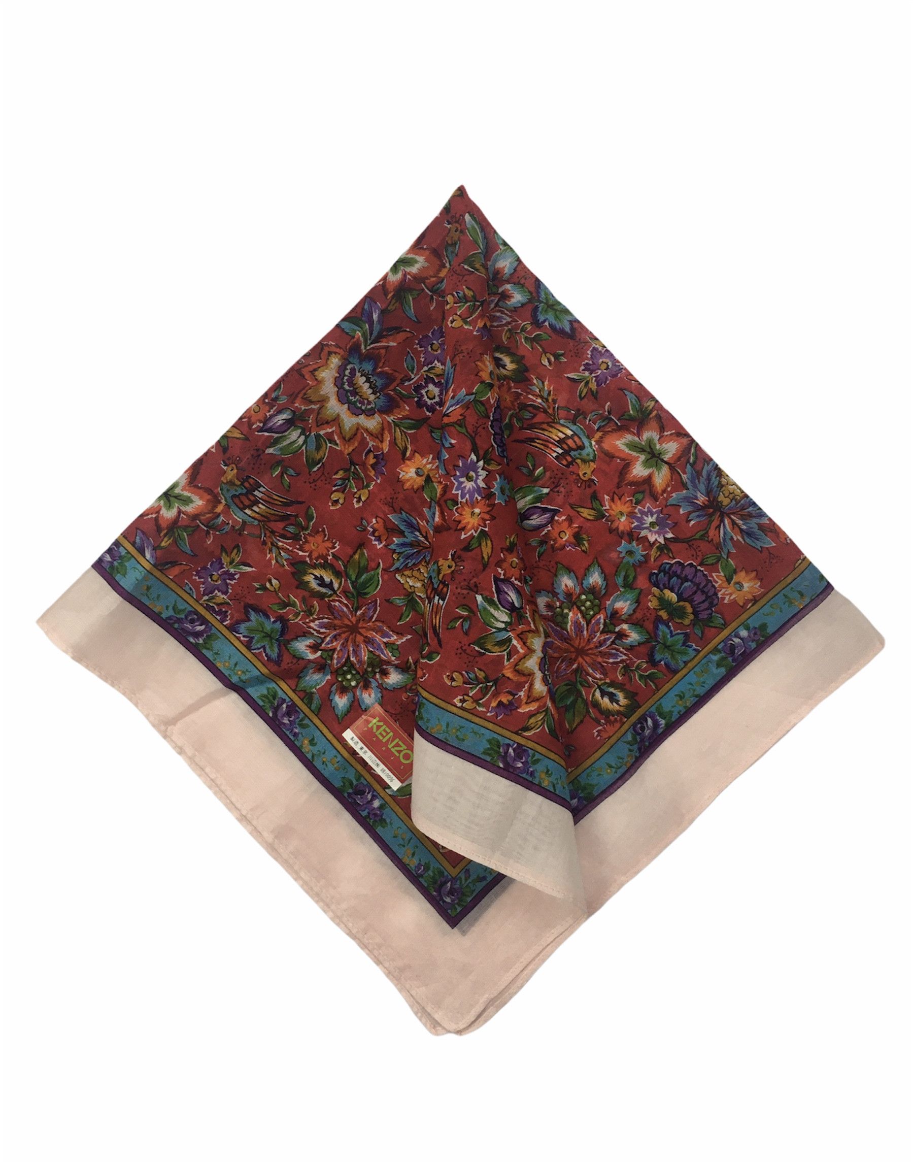 Kenzo Vtg Kenzo Floral Handkerchief Neckerchief Bandana HKC0009 Size ONE SIZE - 1 Thumbnail