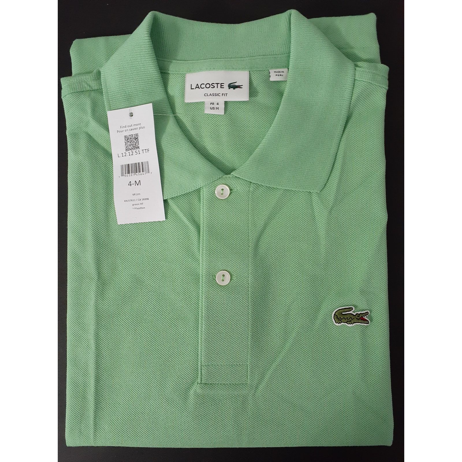 Lacoste Lacoste Mens Short Classic Chine L.12.12 Polo Liamone M Size US M / EU 48-50 / 2 - 2 Thumbnail