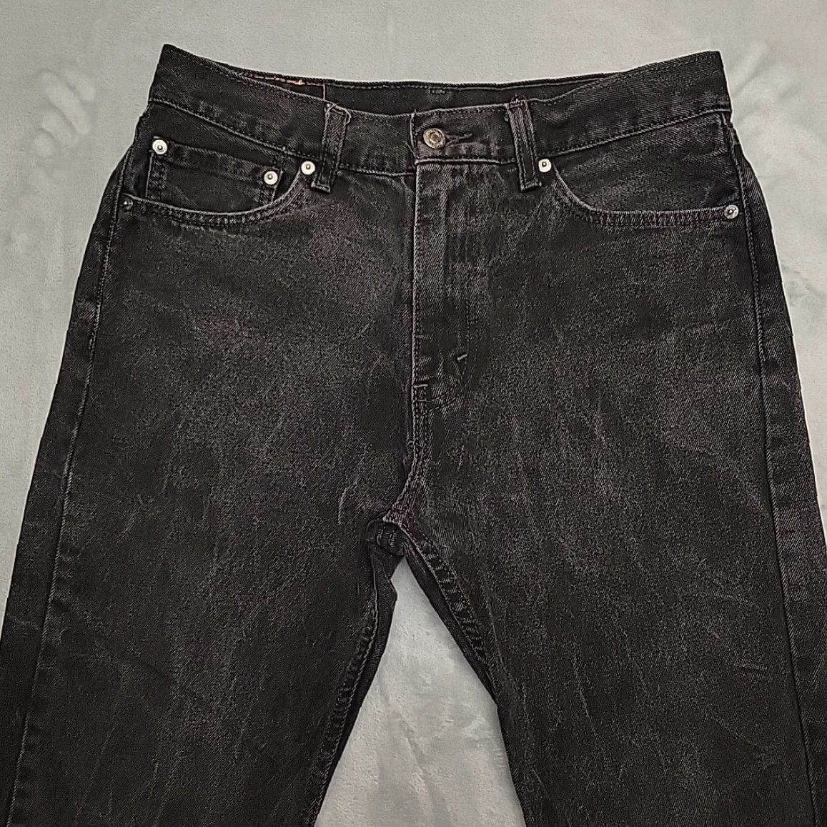 Denime Levis Jeans Mens 33x32 Black 505 Denim 100% Cotton Straight Leg Casual Pants Size US 33 - 3 Thumbnail