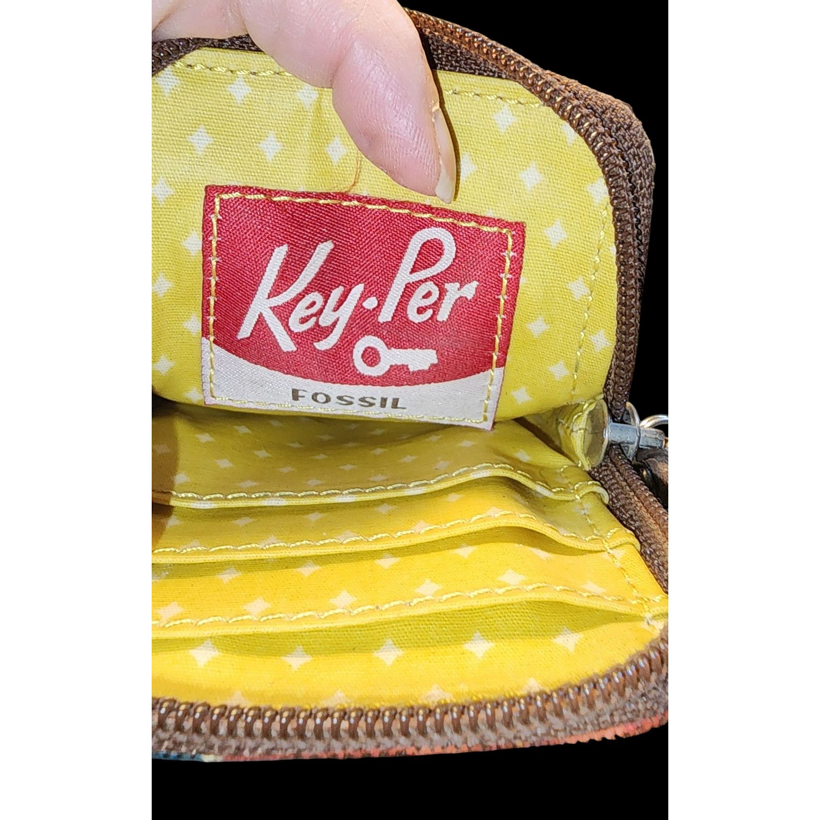 Fossil Fossil keeper coated canvas and leather wallet wristlet Size ONE SIZE - 3 Thumbnail