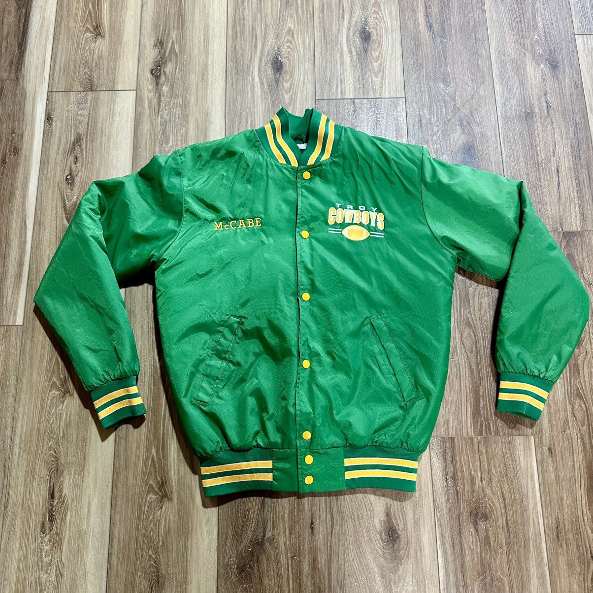 Vintage Vintage Rennoc Varsity Bomber Jacket, Troy Cowboys Football Size US S / EU 44-46 / 1 - 1 Thumbnail