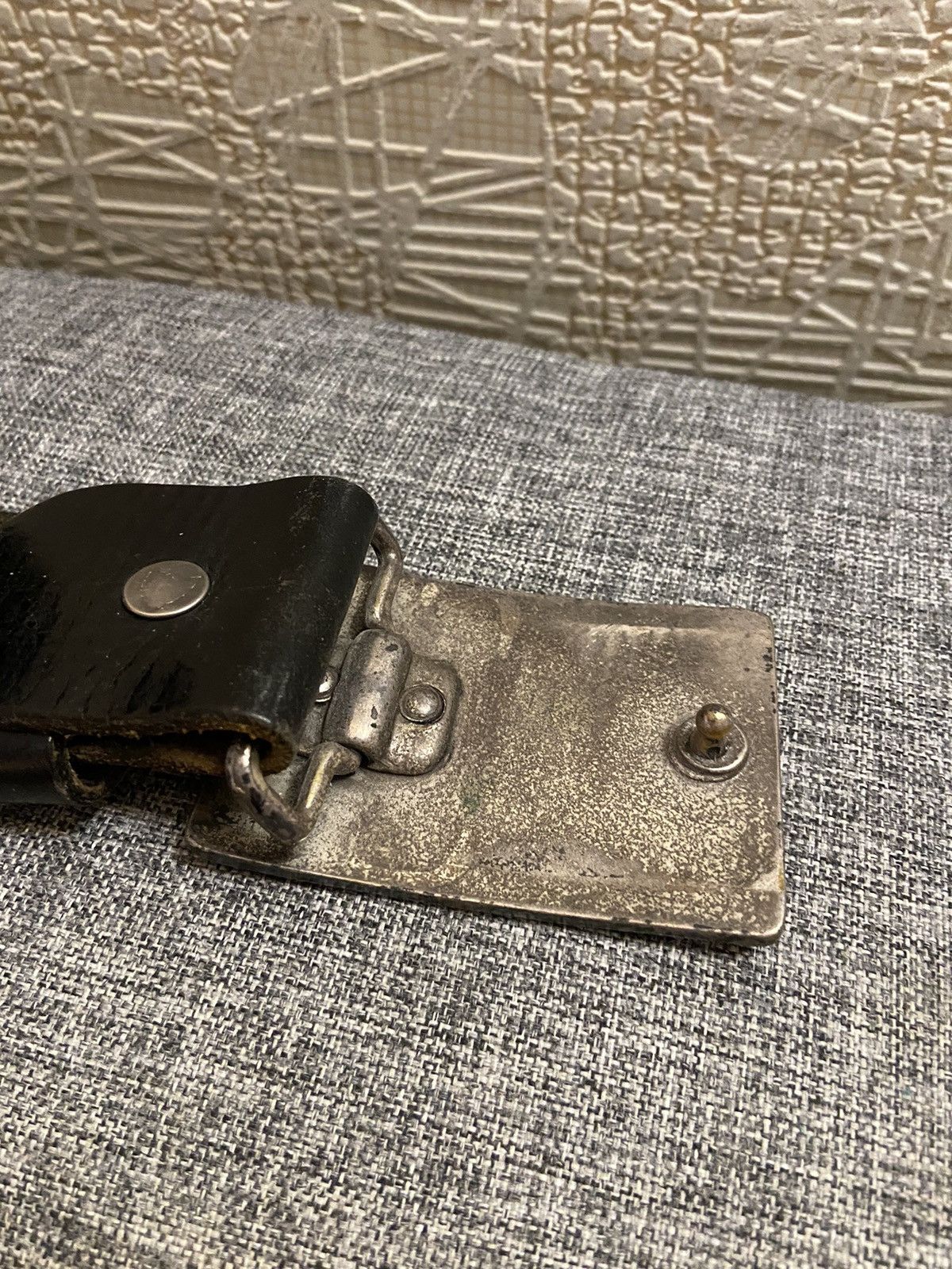 Vintage Hollywood USA biker 80s 90s leather belt Size ONE SIZE - 3 Thumbnail