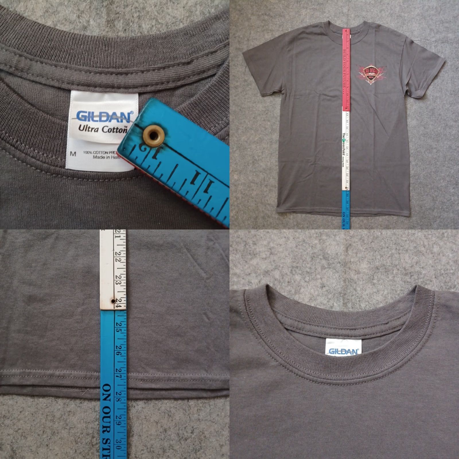 Gildan Gildan Ultra Cotton T-Shirt Mens Bike Fest Graphic Gray 2010s Las Vegas Motorcycle Front Back Short Sleeve Crew Neck Regular Size M Size US M / EU 48-50 / 2 - 8 Thumbnail