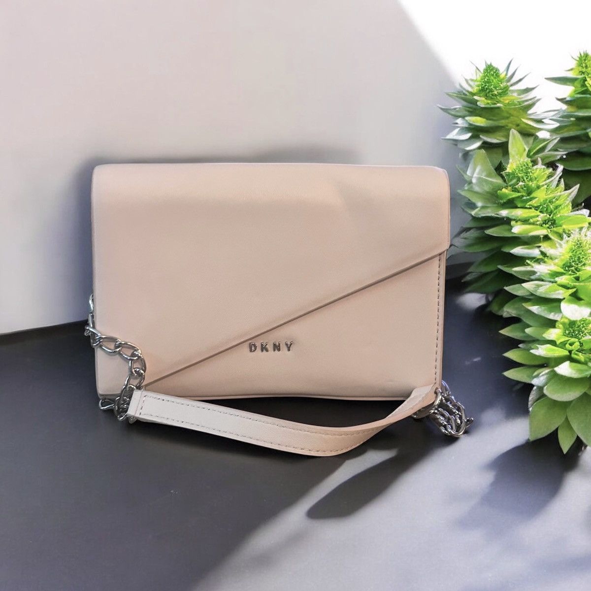 Dkny Pale Pink Leather Shoulder Bag, Women's