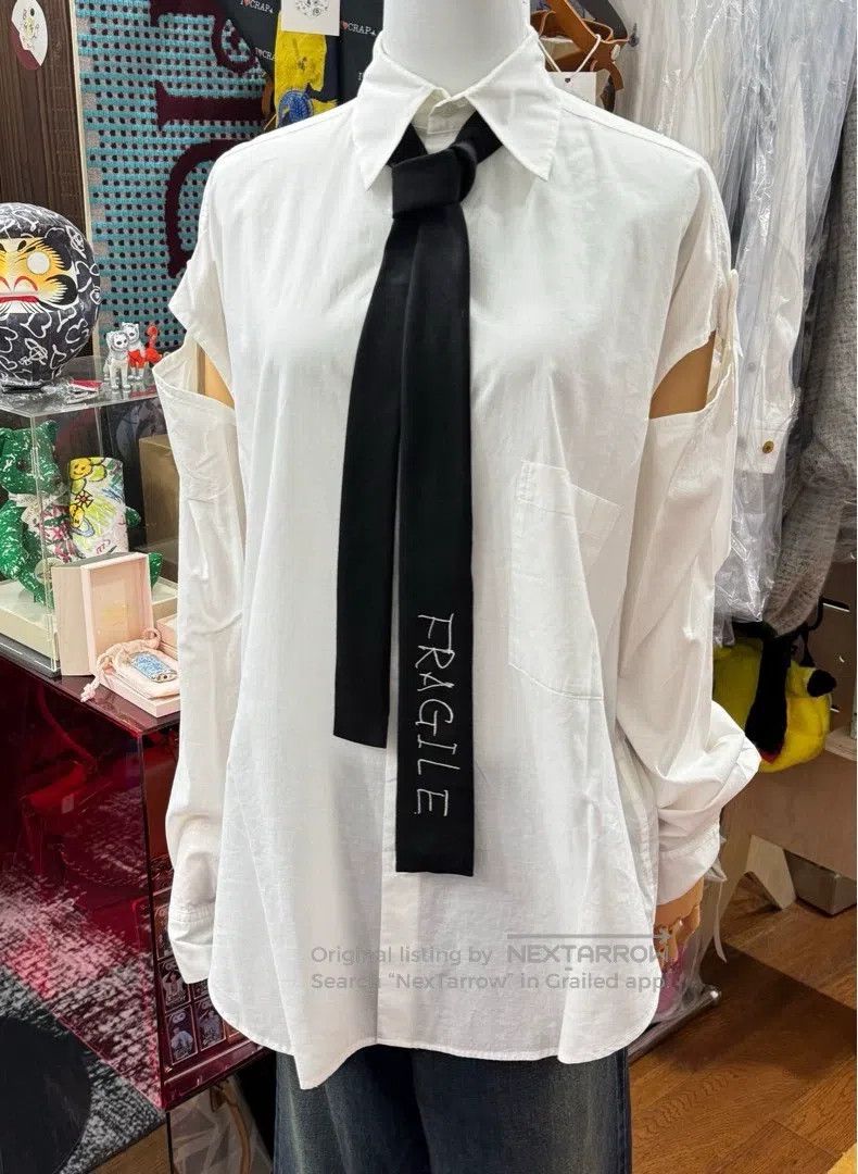 Yohji Yamamoto Yohji Yamamoto White cut sleeve shirt Size US M / EU 48-50 / 2 - 1 Thumbnail