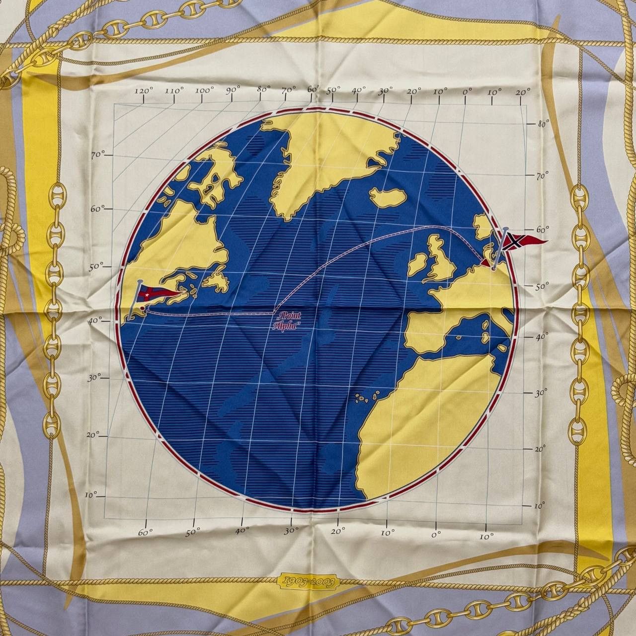 Vintage Vintage Daimler Chrysler North Atlantic Challenge Silk Scarf Size ONE SIZE - 4 Thumbnail
