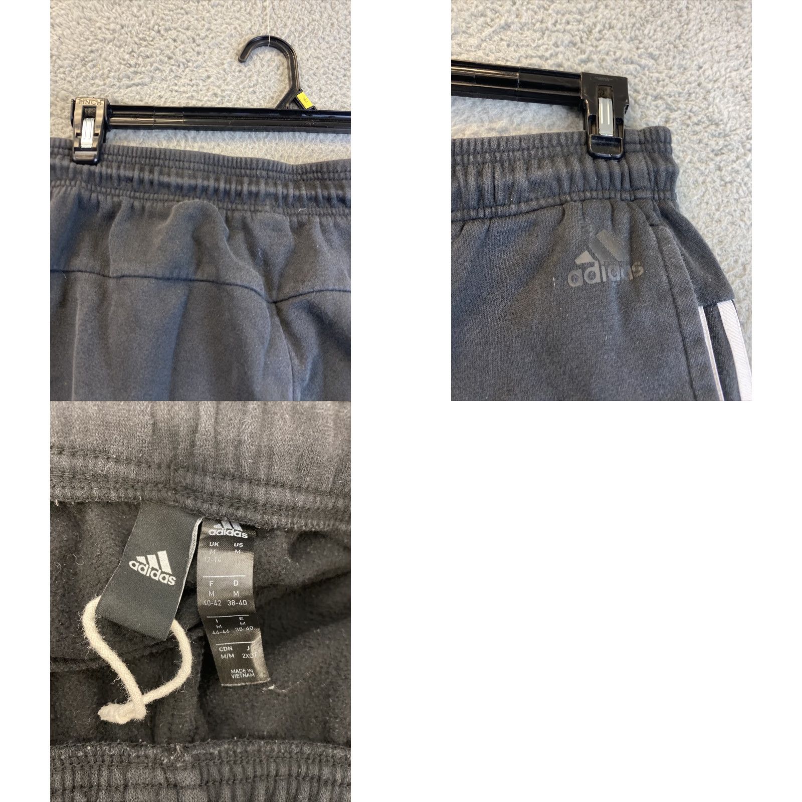 Adidas Adidas Sweatpants Pants 93-43 Mens Size M Black White 3 Stripes Adjustable Waist Elastic Inseam 28" Gym Basketball Soccer Track & Field Vintage No Size US 31 - 8 Thumbnail