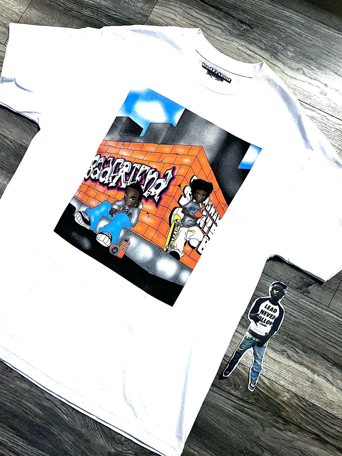 Badfriend × Crenshaw × Nike Crenshaw Skate Club x Badfriend Boondocks Tee (White) Size US XL / EU 56 / 4 - 1 Thumbnail