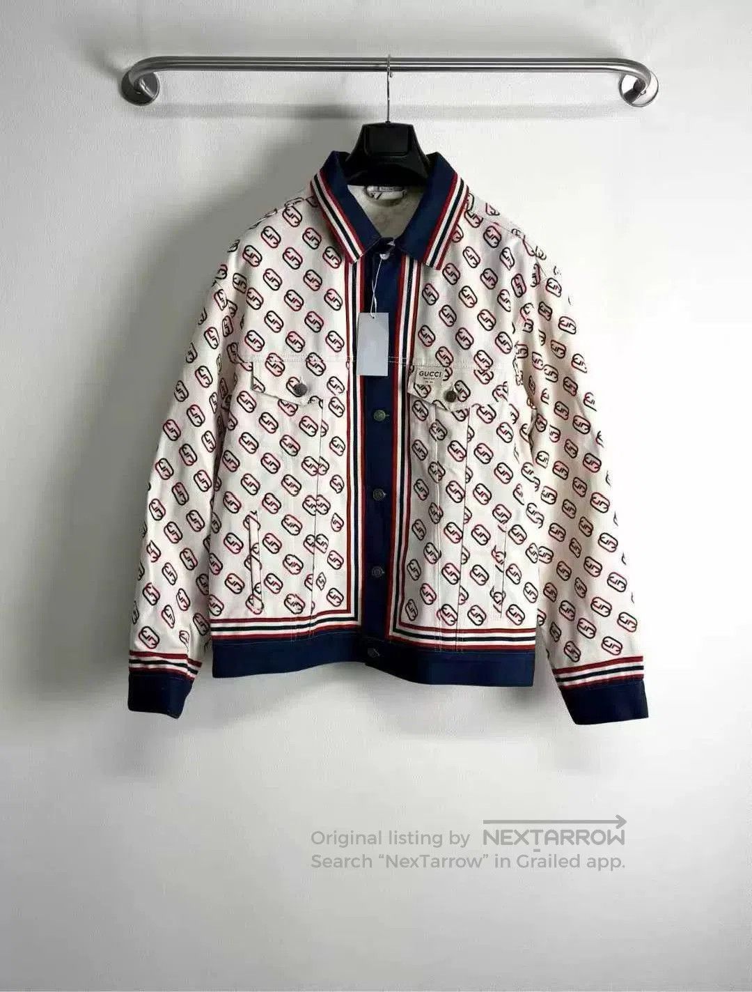 Gucci gucci red and blue logo denim jacket. Size M / US 6-8 / IT 42-44 - 1 Thumbnail