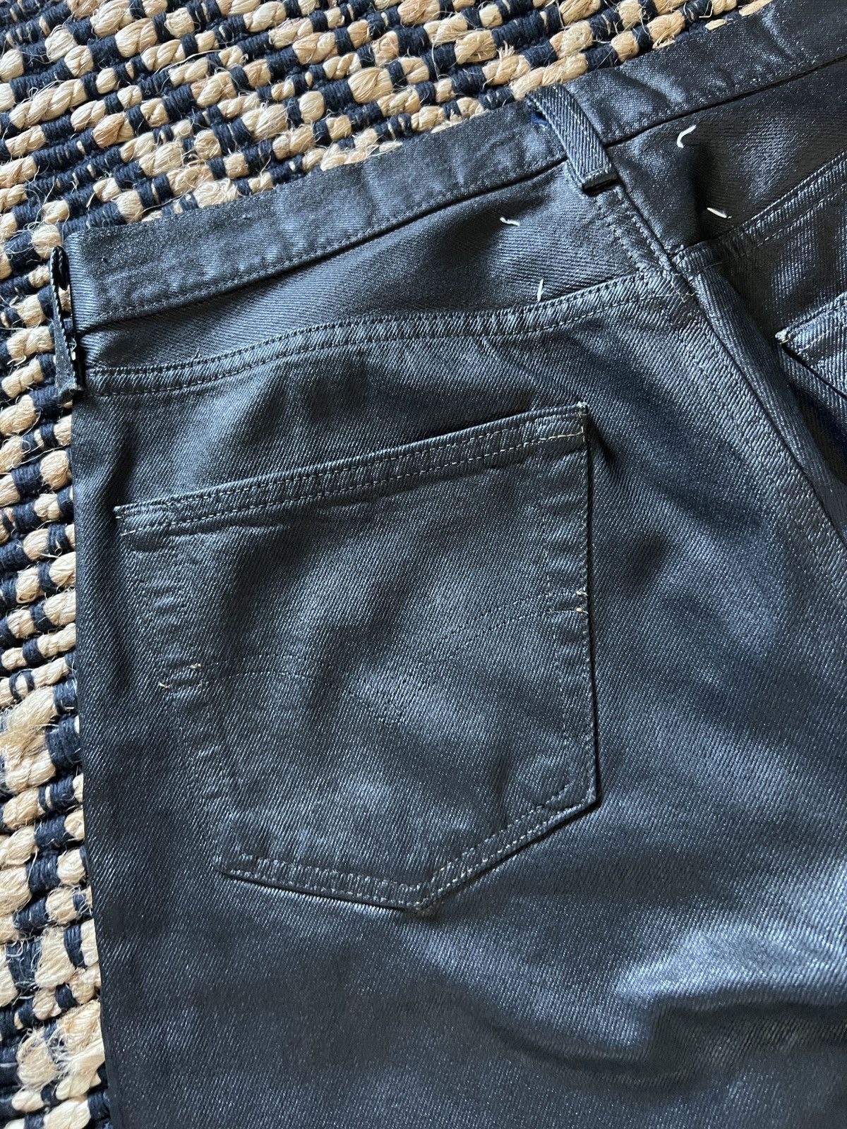 Maison Margiela Maison Margiela Artisanal AW99 Black Painted Denim Size US 31 - 3 Thumbnail