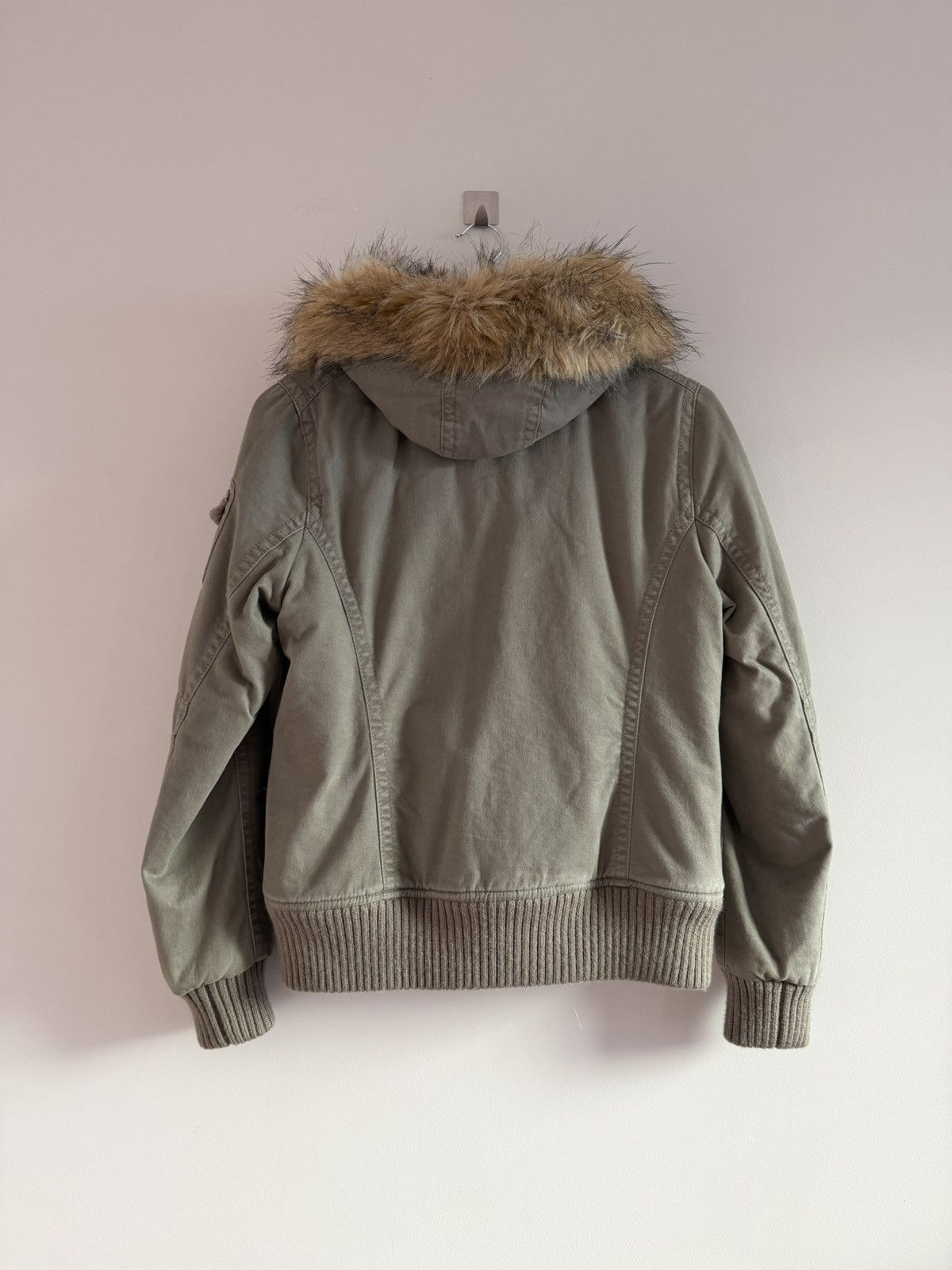 Vintage Fur Lined Aviator Bomber Jacket with Hood Size L / US 10 / IT 46 - 7 Thumbnail