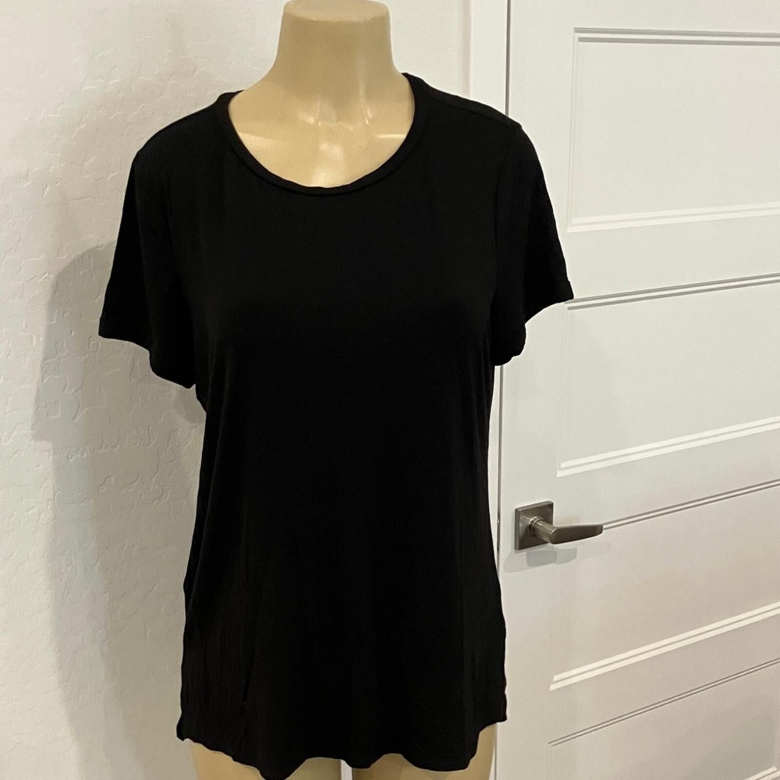Other Ellen Tracy Classic Black Short Sleeve Tee Size L / US 10 / IT 46 - 4 Thumbnail