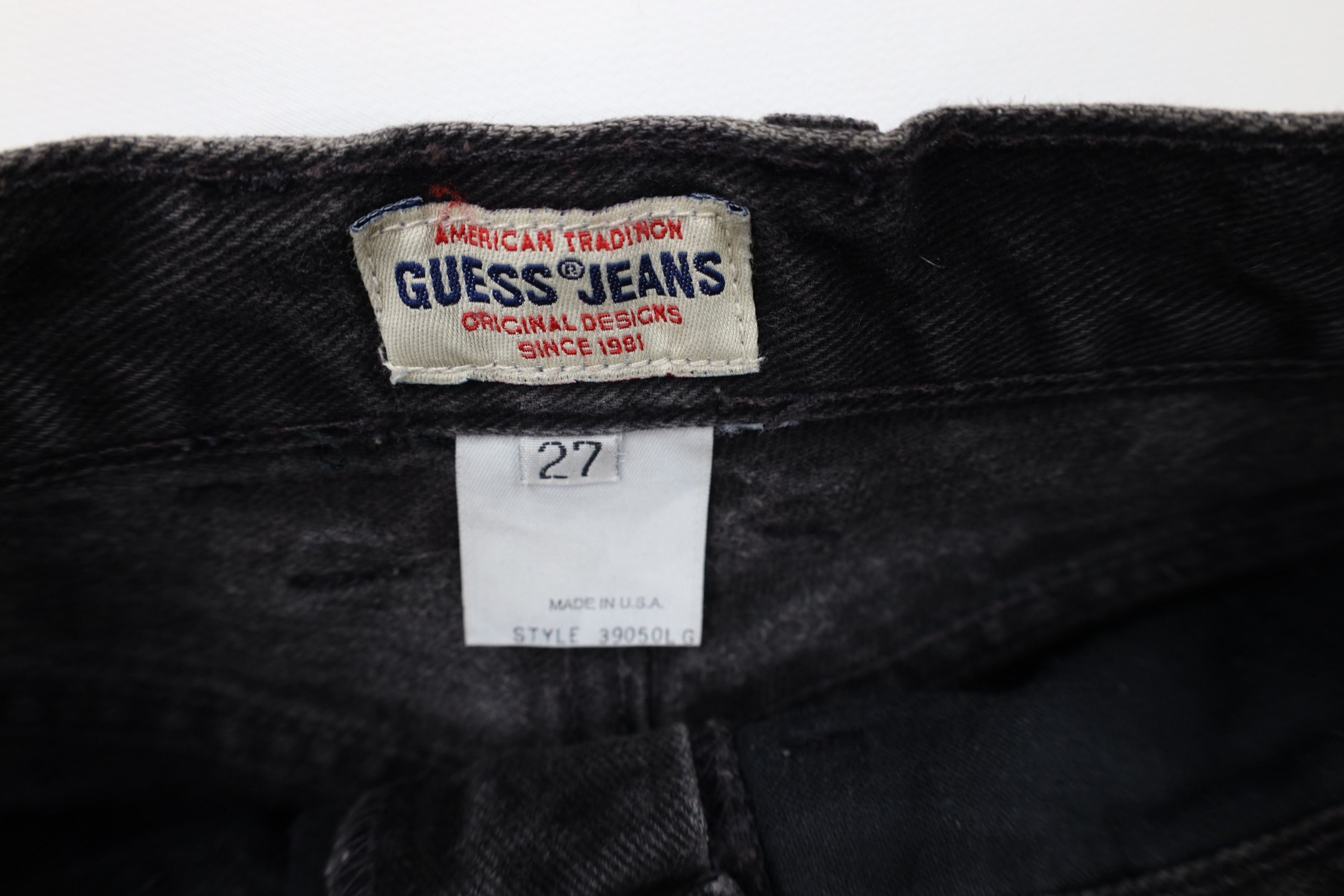 Guess Vintage 90s Guess Spell Cut Off Denim Jean Shorts Black USA Size 27" / US 4 / IT 40 - 6 Thumbnail