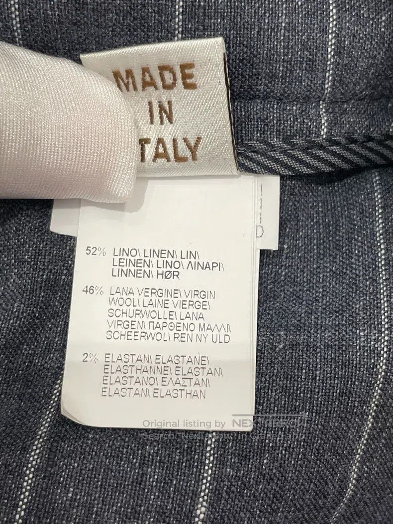 Brunello Cucinelli Brunello Cucinelli Blue Striped Linen Casual Long Trousers Size 26" / US 2 / IT 38 - 7 Thumbnail