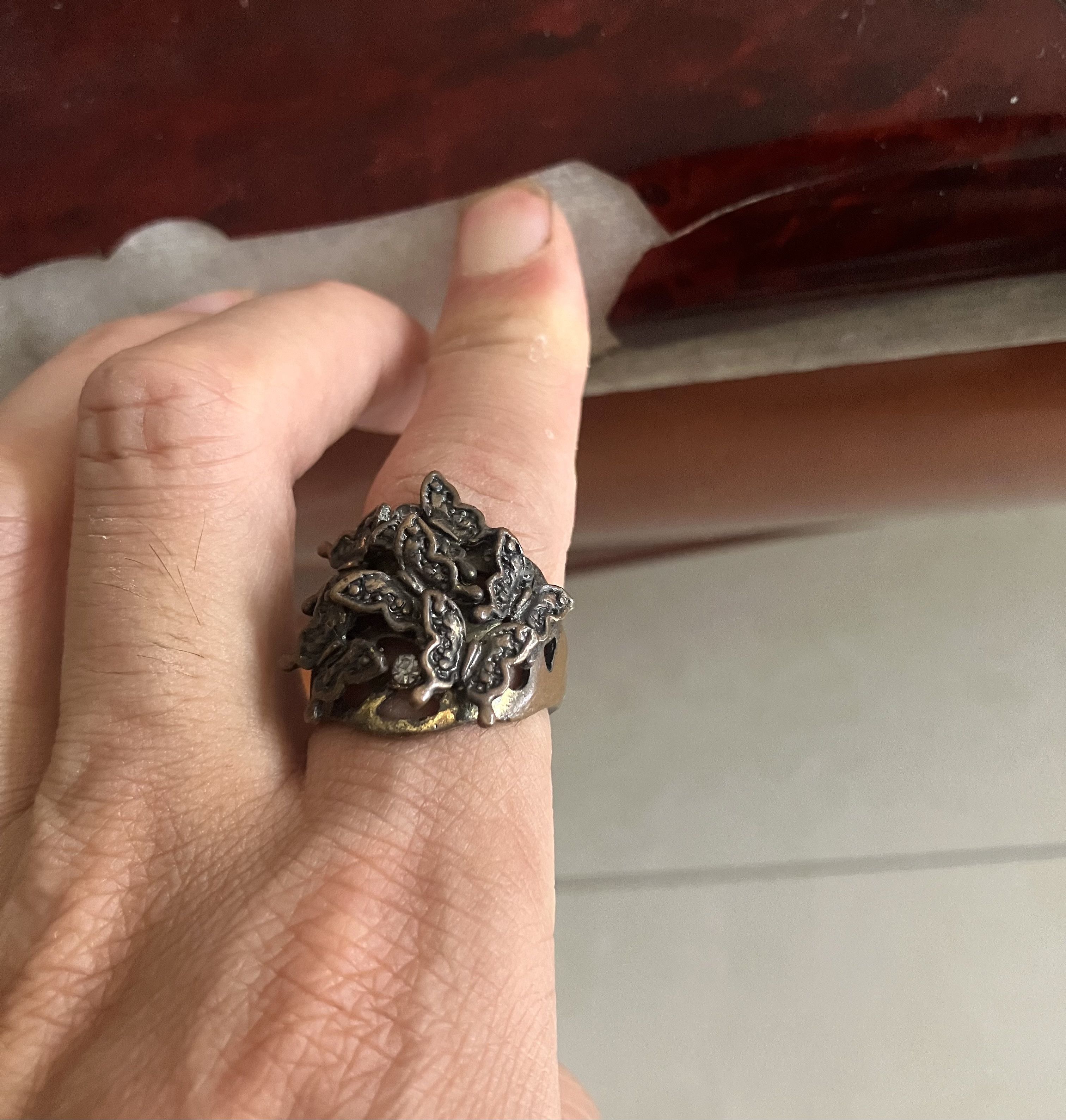Other × Vintage Metal Butterfly Decorative Ring Size ONE SIZE - 3 Thumbnail