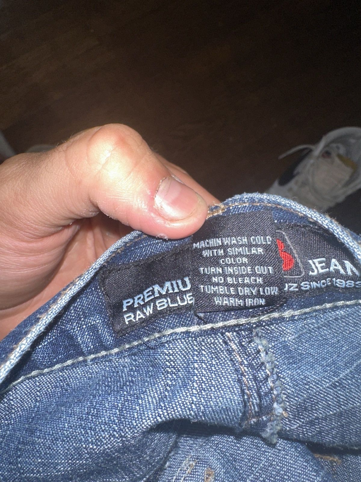 Vintage Raw blue jeans Size US 34 / EU 50 - 6 Thumbnail