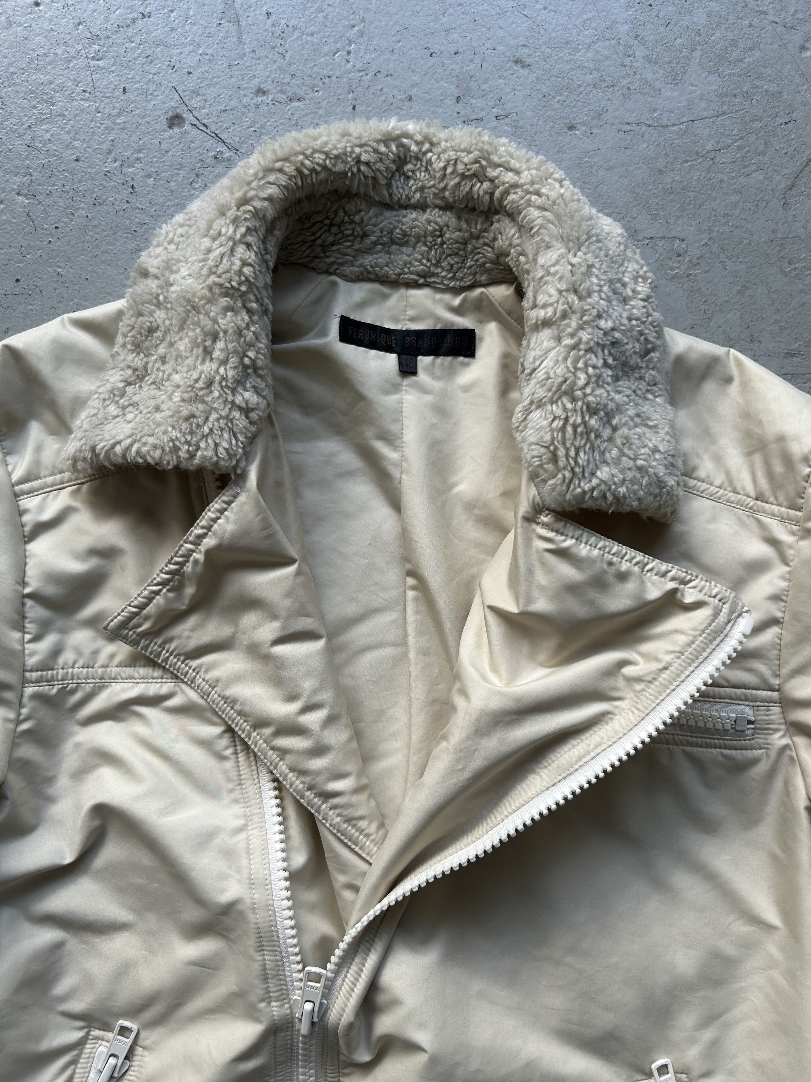 Veronique Branquinho Veronique Branquinho Cream Nylon Asymmetrical Zip Jacket Size US S / EU 44-46 / 1 - 5 Thumbnail