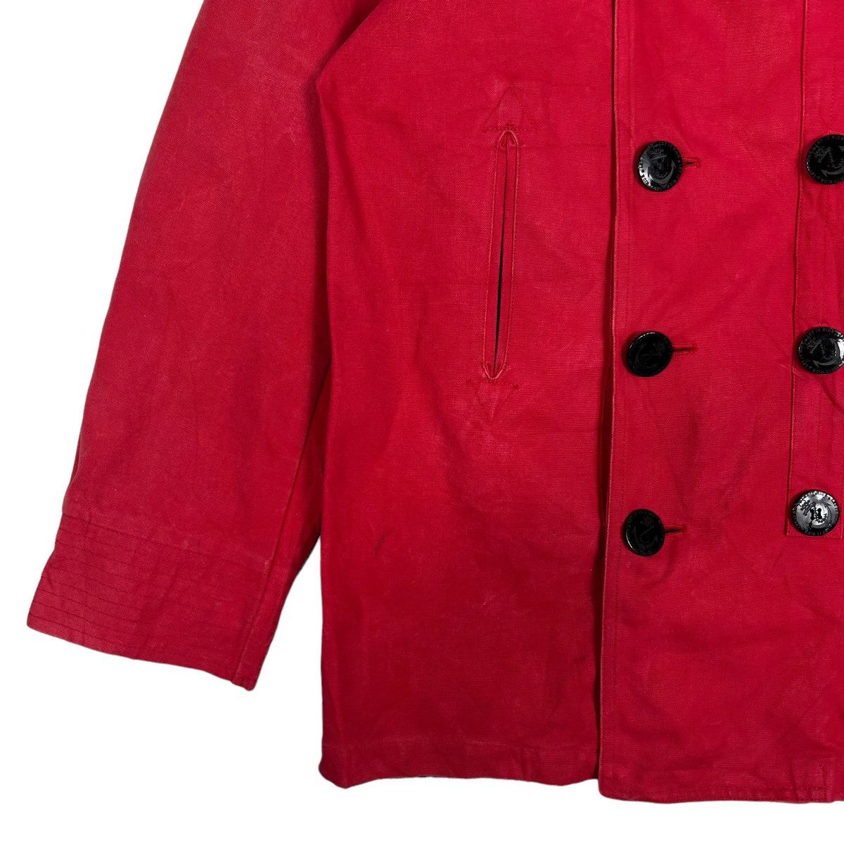 Japanese Brand 🔥 LET IT RIDE REAL CLOTHING RED NAVY DOUBLE BREAST COAT Size US M / EU 48-50 / 2 - 3 Thumbnail