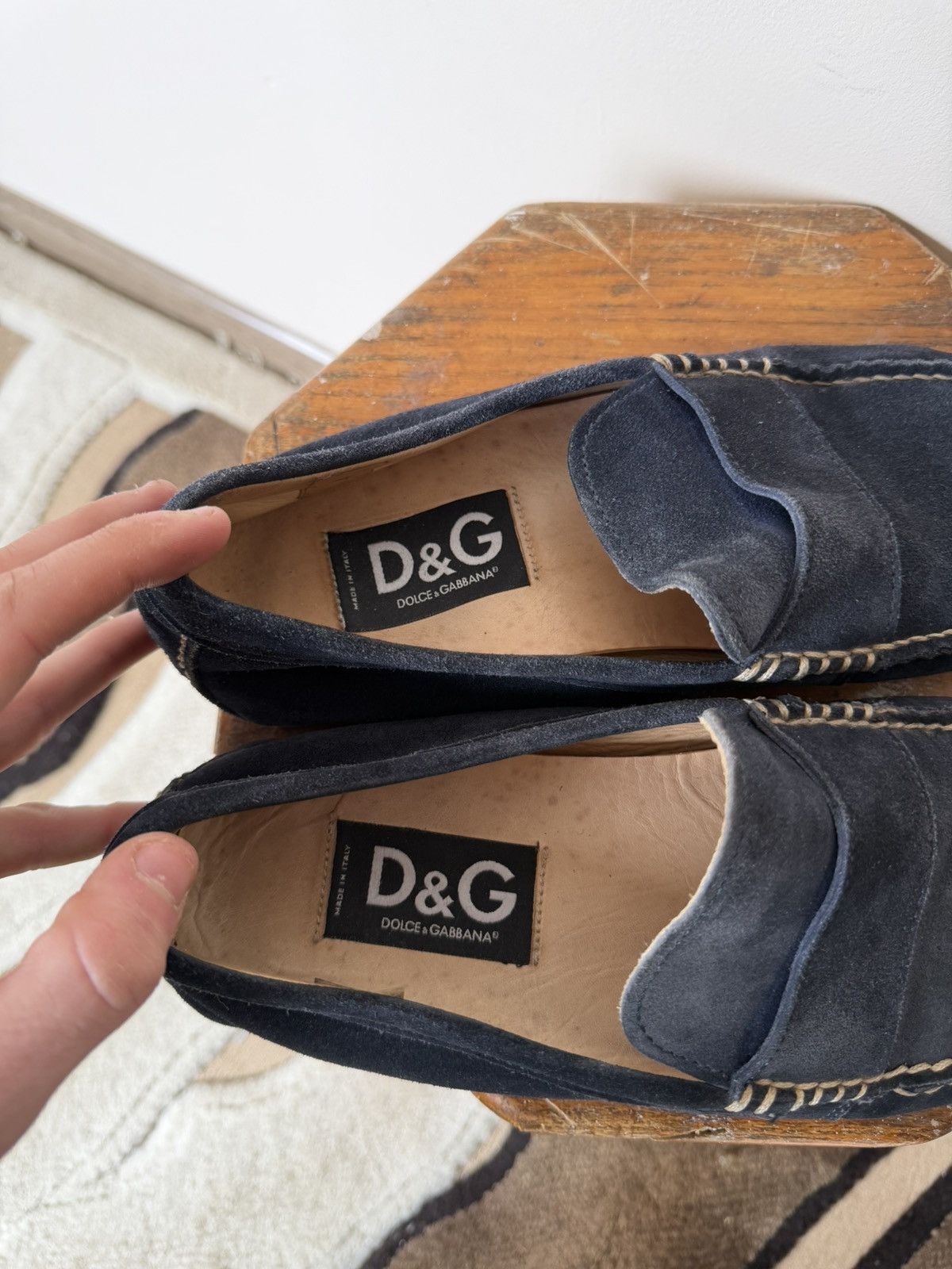 Dolce & Gabbana Dolce&Gabanna Suede Shoes Luxury Sneakers Blue Size US 7 / EU 40 - 9 Thumbnail