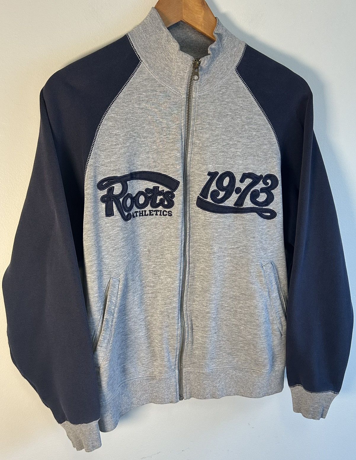 Roots Vintage Roots Canada Zip Up Sweater Womens Blue & Grey Size S / US 4 / IT 40 - 2 Thumbnail
