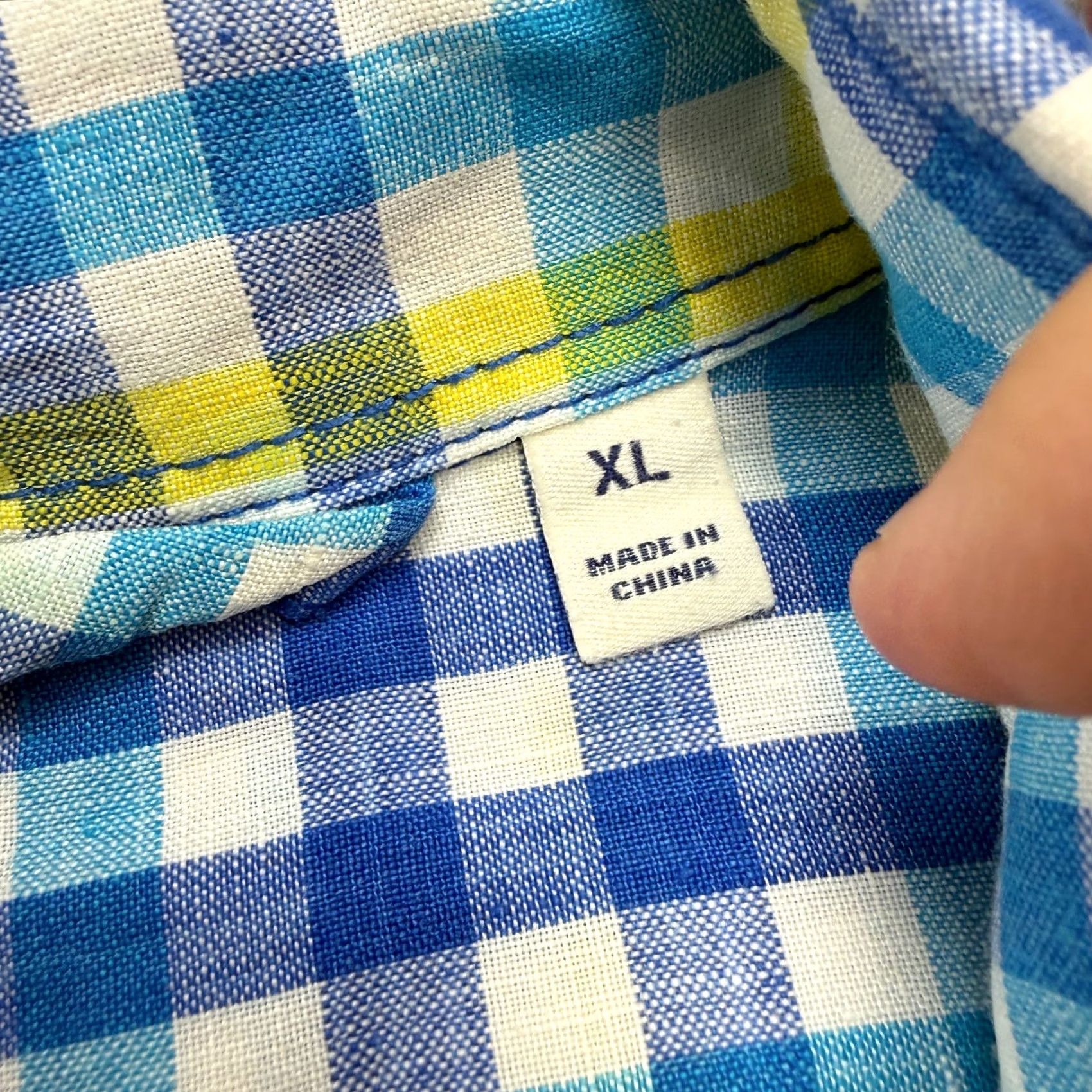 Boden Boden Shirt Mens XL Blue Yellow Check Linen Button Up Preppy Coastal Beach Derby Shirt Size US XL / EU 56 / 4 - 6 Thumbnail
